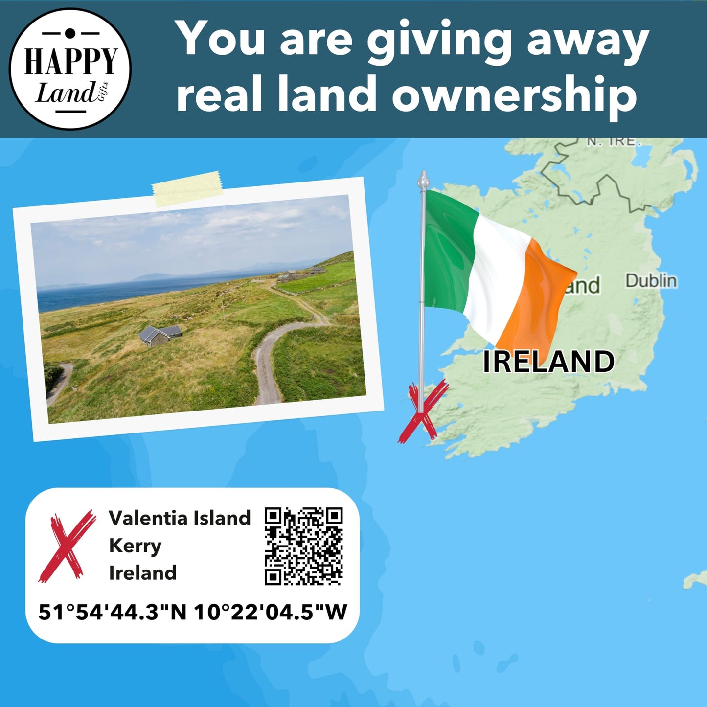 Irish Gifts for Men and Women | Real Piece of Ireland | Unusual Ireland Gifts | Blank Certificate to Write in The Name of Your Choice | Gifts of Ireland | Irish Christmas Gift