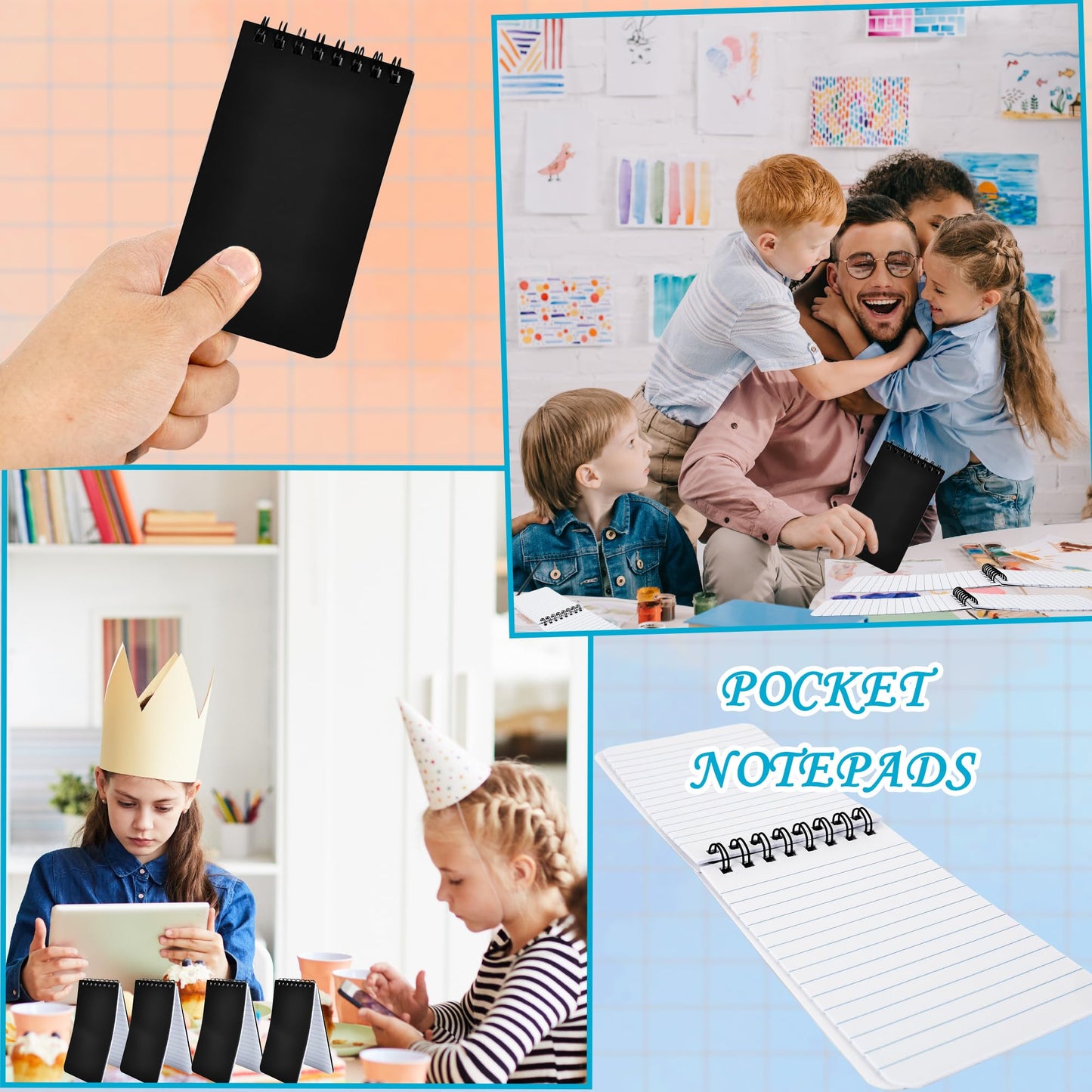 Spaluck 80 Pcs Mini Spiral Notebooks Bulk Black Pocket Notepads 3 x 5 Inch 60 Sheets/120 Pages Small Spiral Notepads for Kids School Classroom Office