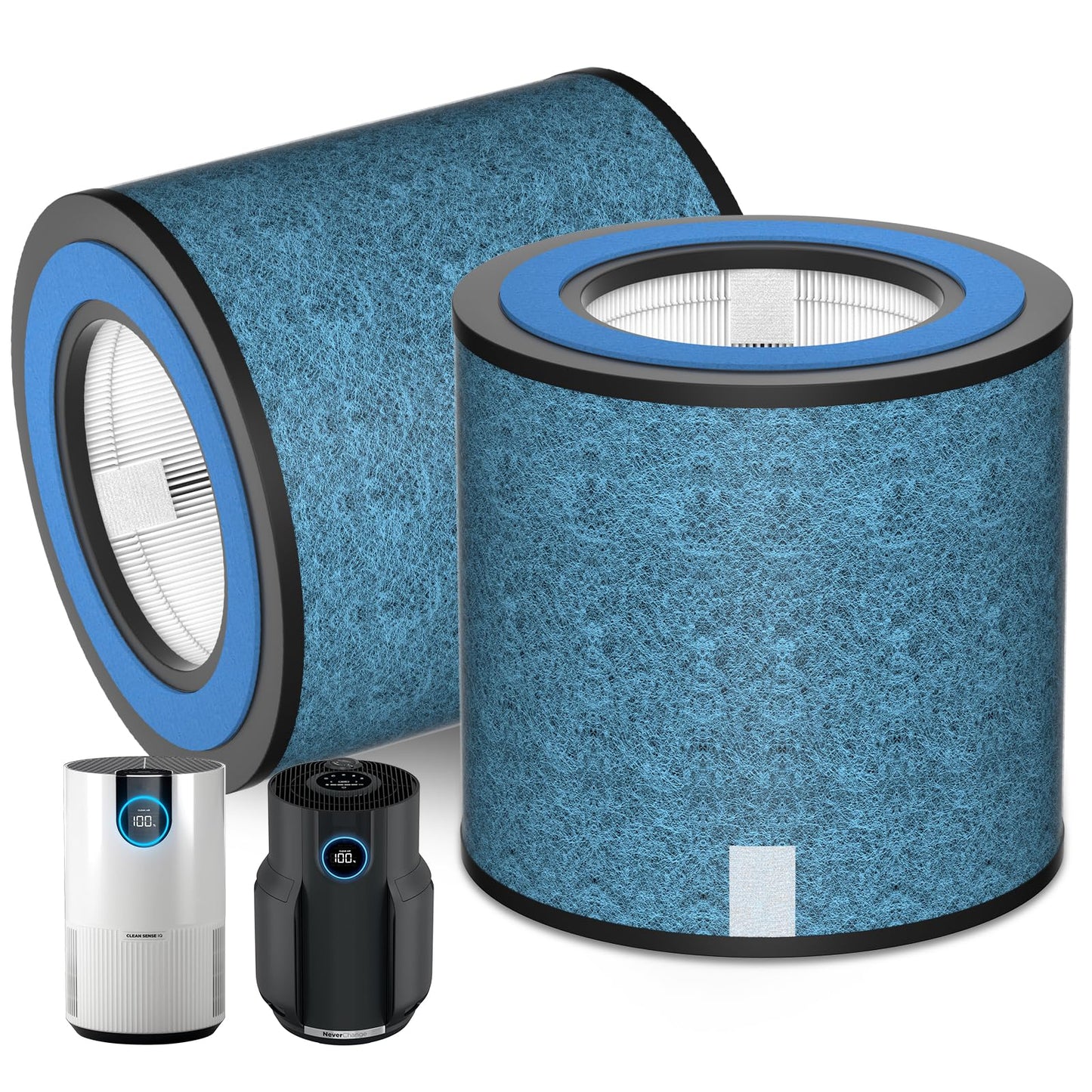2 Pack HP152 HP153 Replacement Filter Compatible with Shark HP152 HP153 HP155 HP100 HP102 HP132 and HC450 HC451 HC452 HC455 Air Purifier, Part No. HE1FKPET, HE1FKBAS