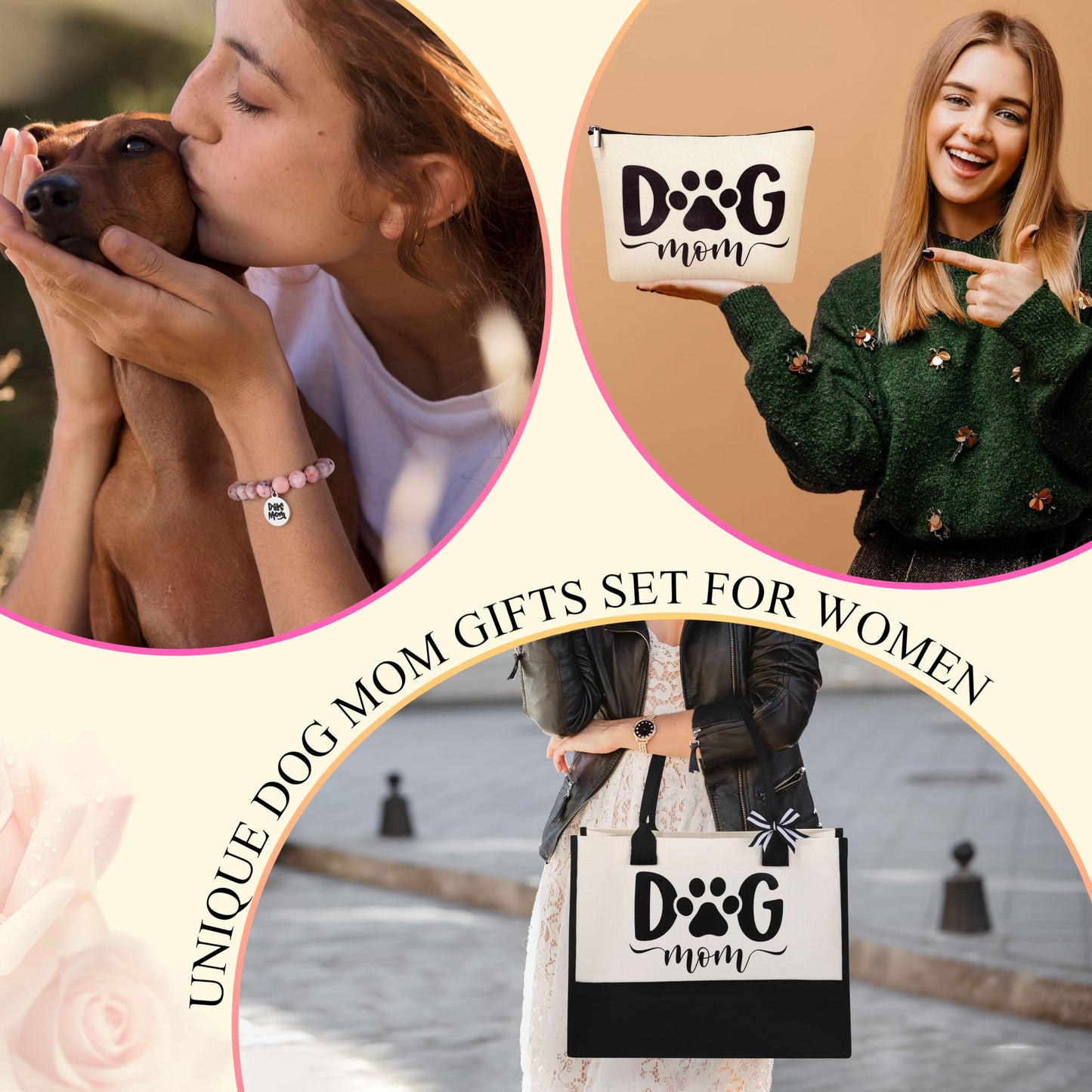 JoycuFF Dog Mom Gifts for Women, Gifts for Dog Lovers, Mothers Day Birthday Gift for Dogs Mom Women Personalized Dogs Lover Gift Set