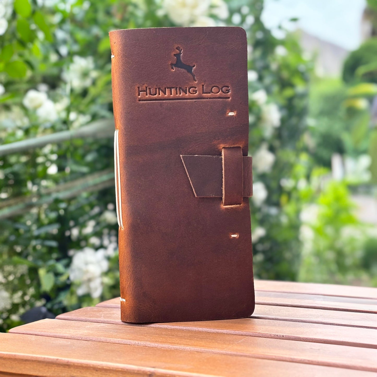 Tolredo Made in Canada Premium Hunting Journal Top-Grain Cowhide Leather Hunting Logbook Gift for Huntsman, 96 Bleed Proof Pages(8.3"X4") - Dark Brown