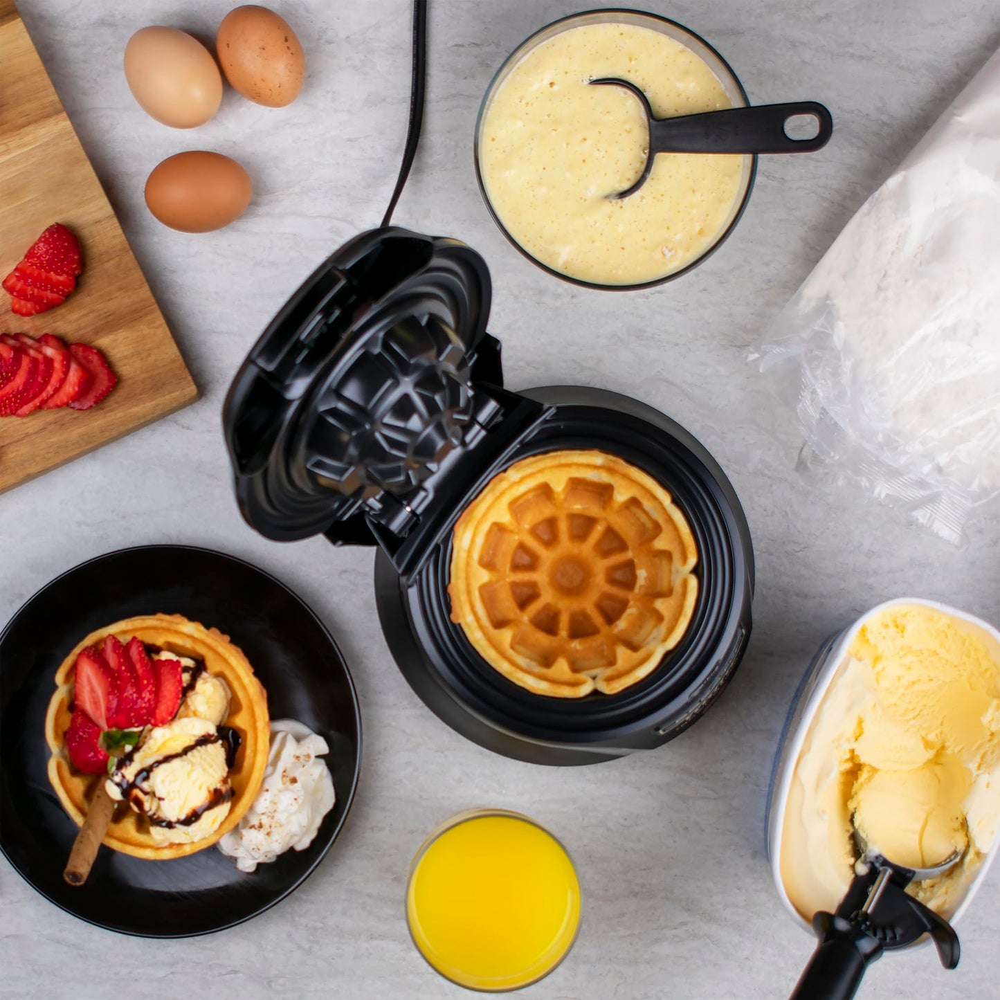Presto 03500 Belgian Waffle Bowl Maker,Black, 9.3 x 8.25 x 5.25 inches