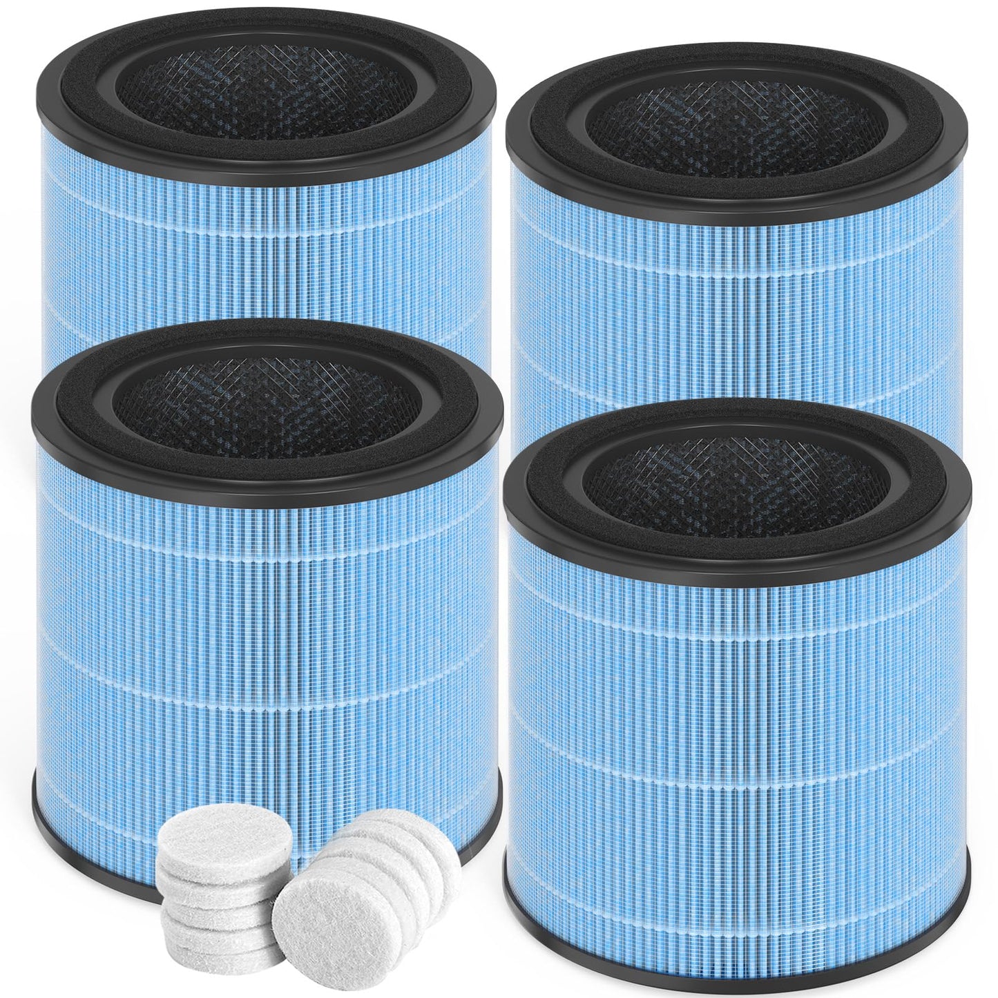 Horserdy AP0601 Replacement Filters Compatible AIRTOK Purifier, 4-in-1 HEPA Filters, AP0601-RF 4 Pack (with Extra 10-Pieces Aroma Pad)