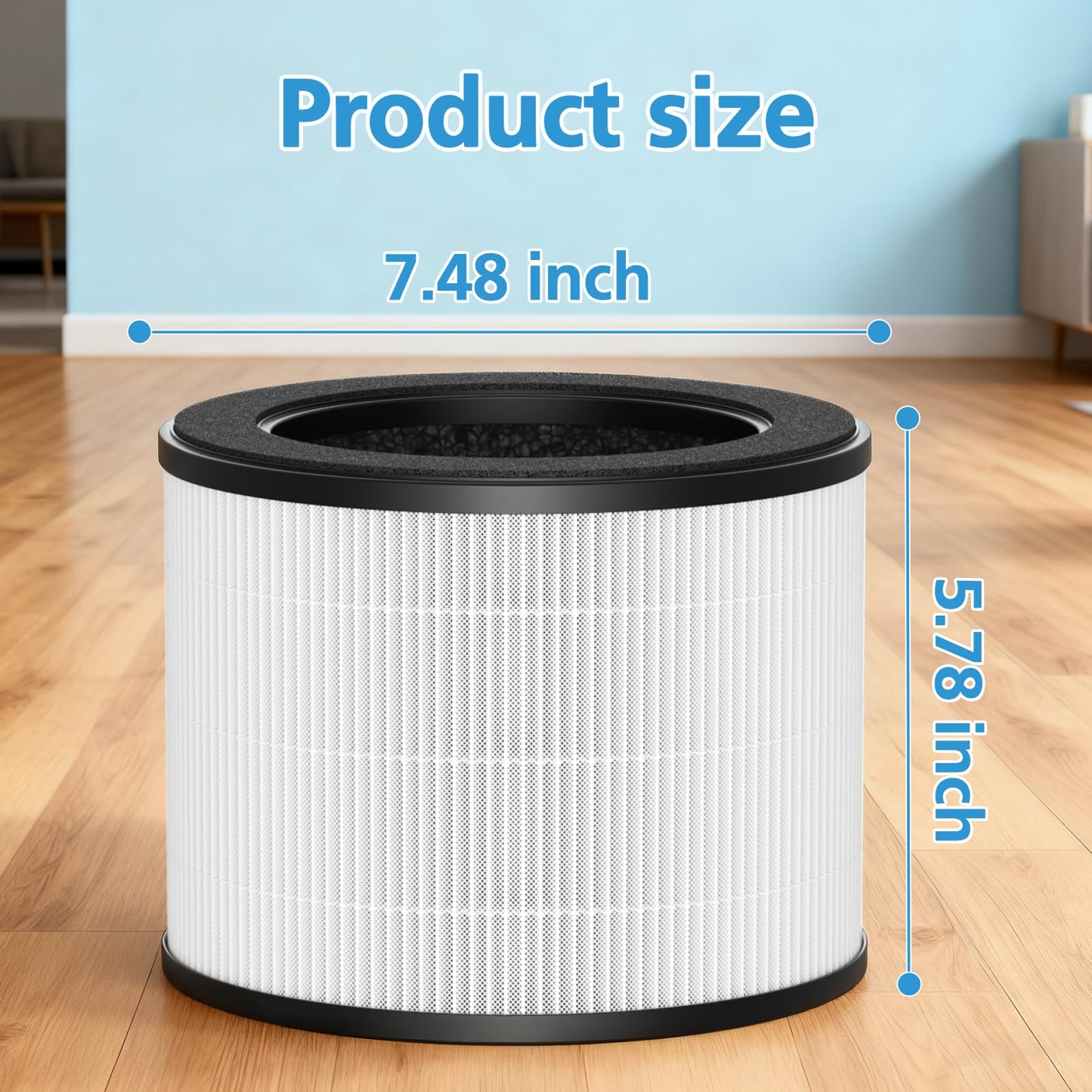 2 Pack Airmega 100 Replacement Filter Compatible with Coway Airmega 100 Air Purifier, 3-IN-1 Certified HEPA & Activated Carbon with Deodorization Filter