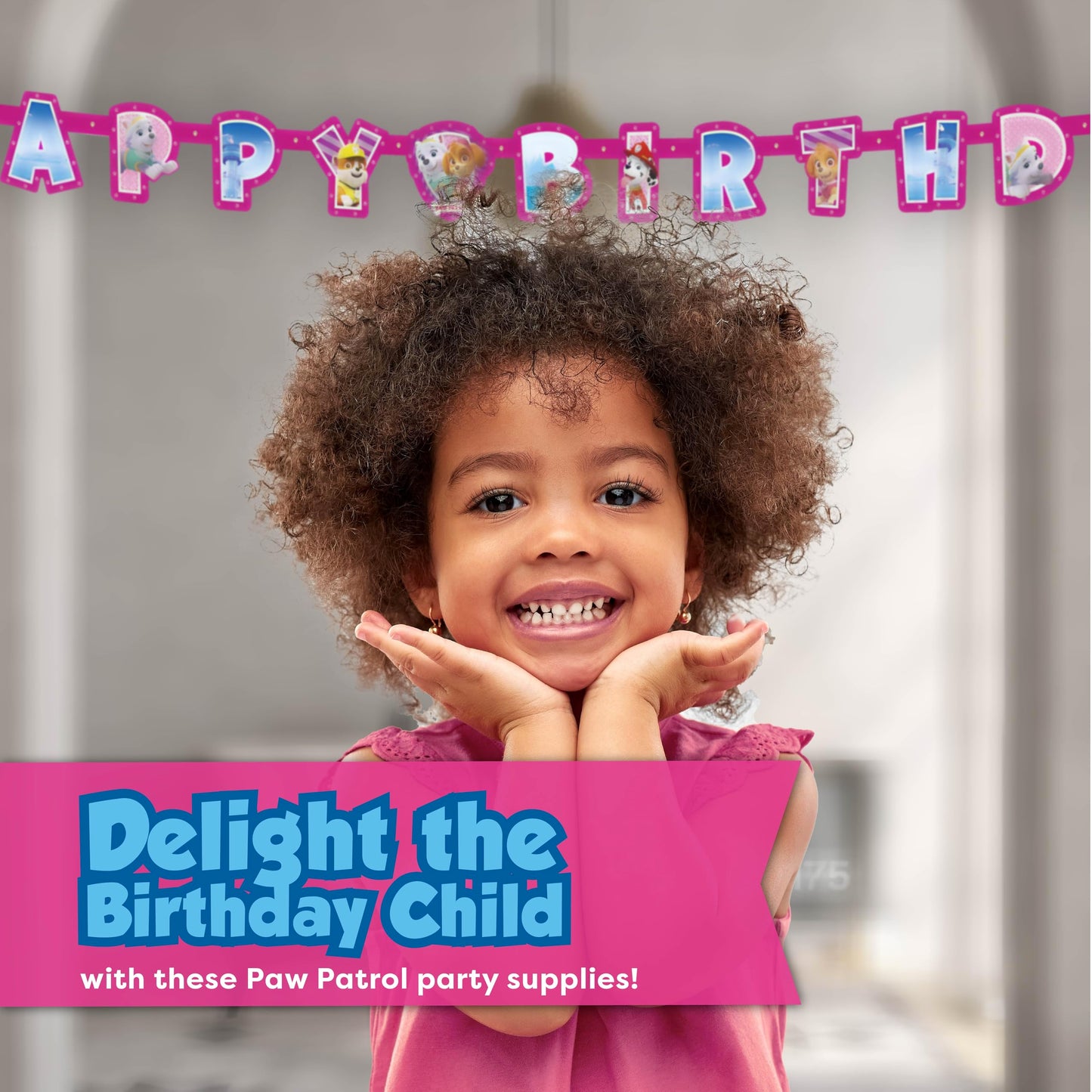 Skye Paw Patrol Birthday Decorations | Serves 16 | Pink Banner, Tablecloth, Plates and Napkins, Character Masks, Sticker | Paw Patrol Party Decorations for Girls