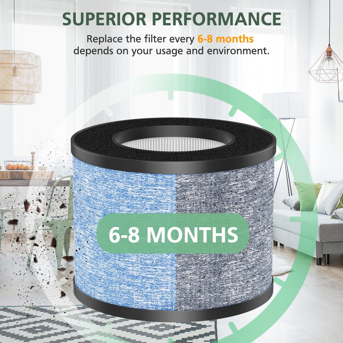 2 Pack C102 HEPA Air Filter MA-01CW Replacement Filter Compatible with Miko Ibuki & Ibuki+ Air Purifi-er, MA-18 and Okaysou AirMic4S Air Purifi-er