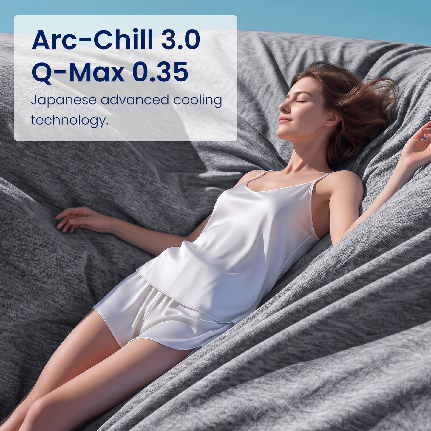 Topcee Cooling Blanket(90"x108"King Size) for Night Sweats Absorbs Heat to Keep Adults Cool on Warm Nights, Q-Max 0.5 Cooling Blankets for Hot Sleepers, Ultra-Cool Lightweight Blanket for Bed