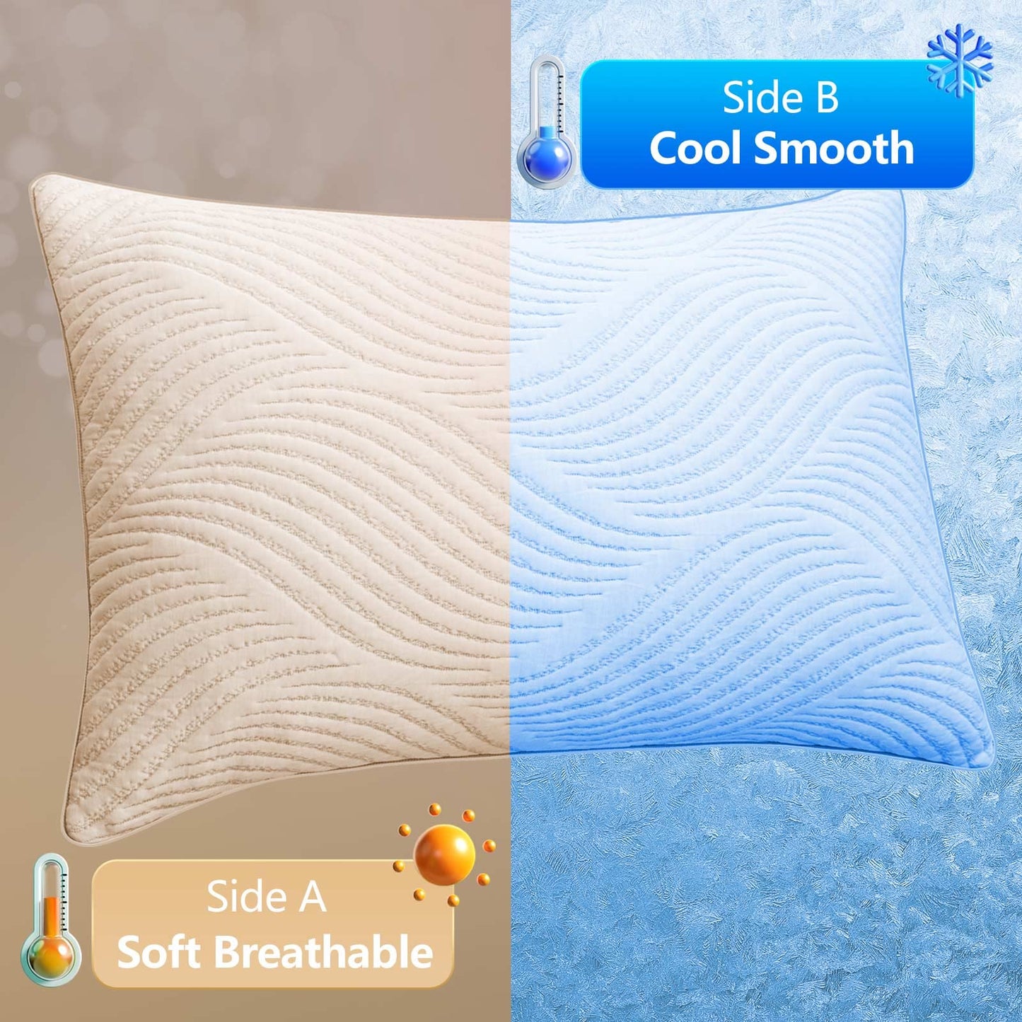Smilereve Pillows King Size Set of 2 Cooling Memory Foam Pillows for Sleeping Adjustable Medium Firm Back and Side Sleeper