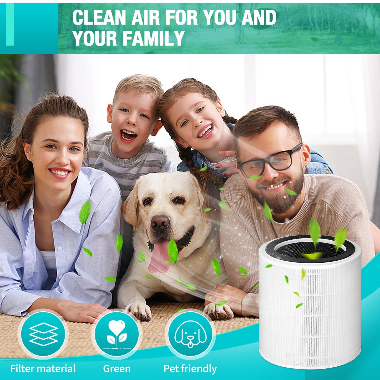 LV-H135 True HEPA Replacement Filter,Compatible with LV-H135 Air Purifier, 3-in-1 H13 Grade True HEPA LV-H135-RF Replacement Filter -1PACK