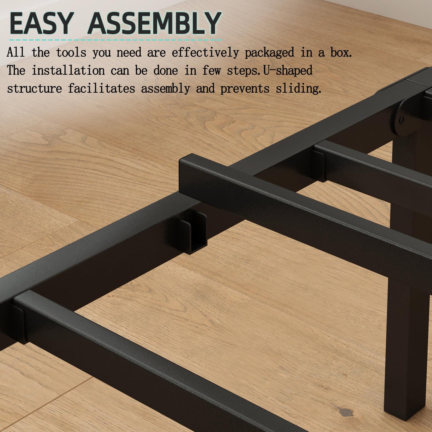 Steel Verve Twin Bed Frames with Headboard and Footboard, 14 Inch Metal Platform Twin Size Bed Frame with Steel Slat Support, No Box Spring Needed, Noise Free, Easy Assembly, Black