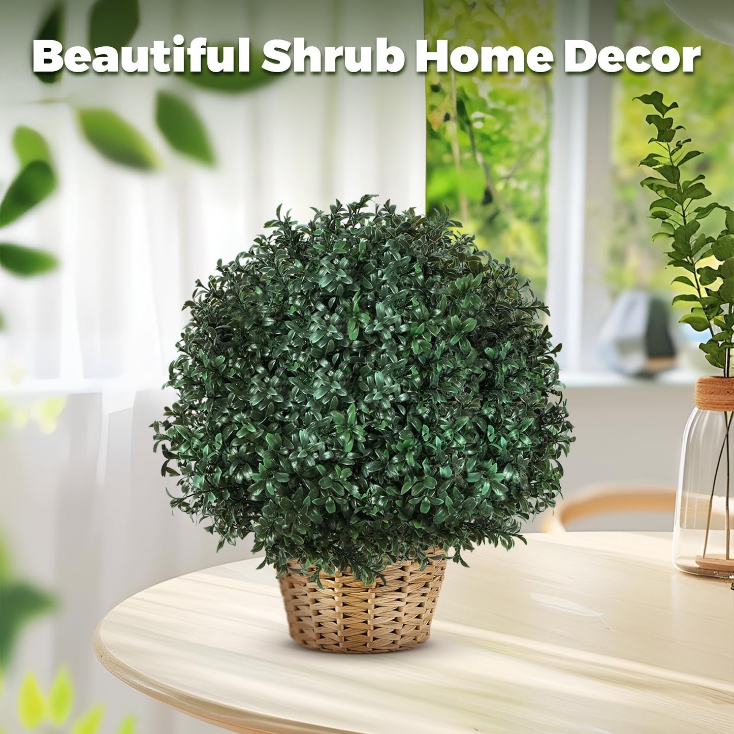 VivaPeak 2 Pack Artificial Boxwood Topiary Shrubs 16x24 Inch, UV Resistant Evergreen Faux Plants, Artificial Urn Fillers for Indoor Outdoor Porch Courtyard Garden Patio Flower Bed Decor