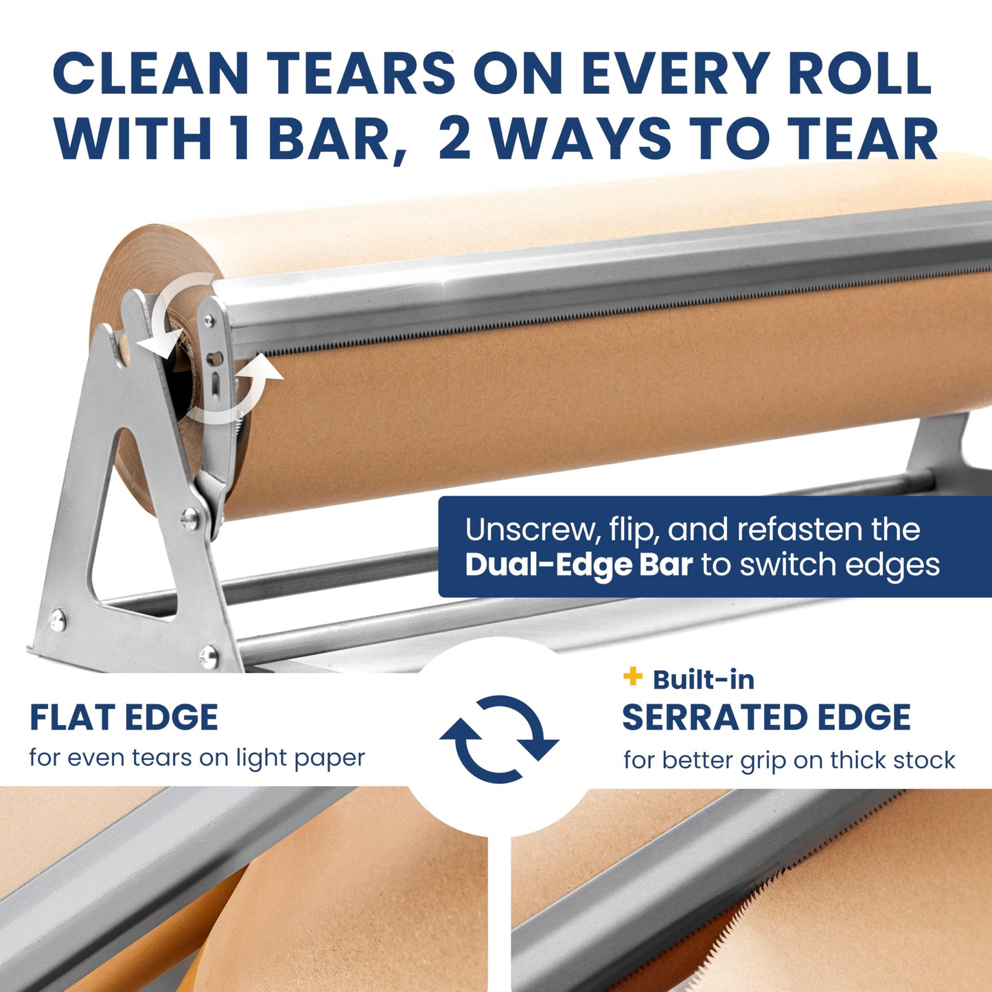 DIY Crew 18 Inch Paper Roll Dispenser and Cutter - Heavy-Duty Wall Mountable, Non Slip Tabletop - Kraft, Freezer, Butcher Paper - Up to 1000ft Rolls