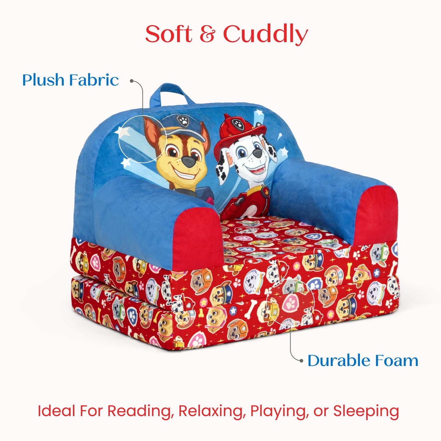 Delta Children - PAW Patrol Cozee Buddy Flip-Out Kids Chair - Greenguard Gold Certified, Blue