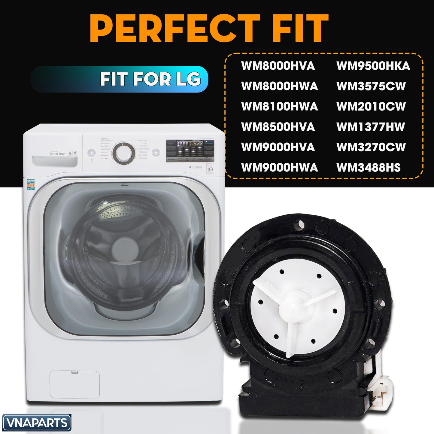 【2025 Upgraded】WM4270HVA Washer Drain Pump Motor for LG LG WM4270HWA WM4370HKA WM4370HWA WM5000HWA WM5000HVA WM0642HW WM0642HS Washer Machines