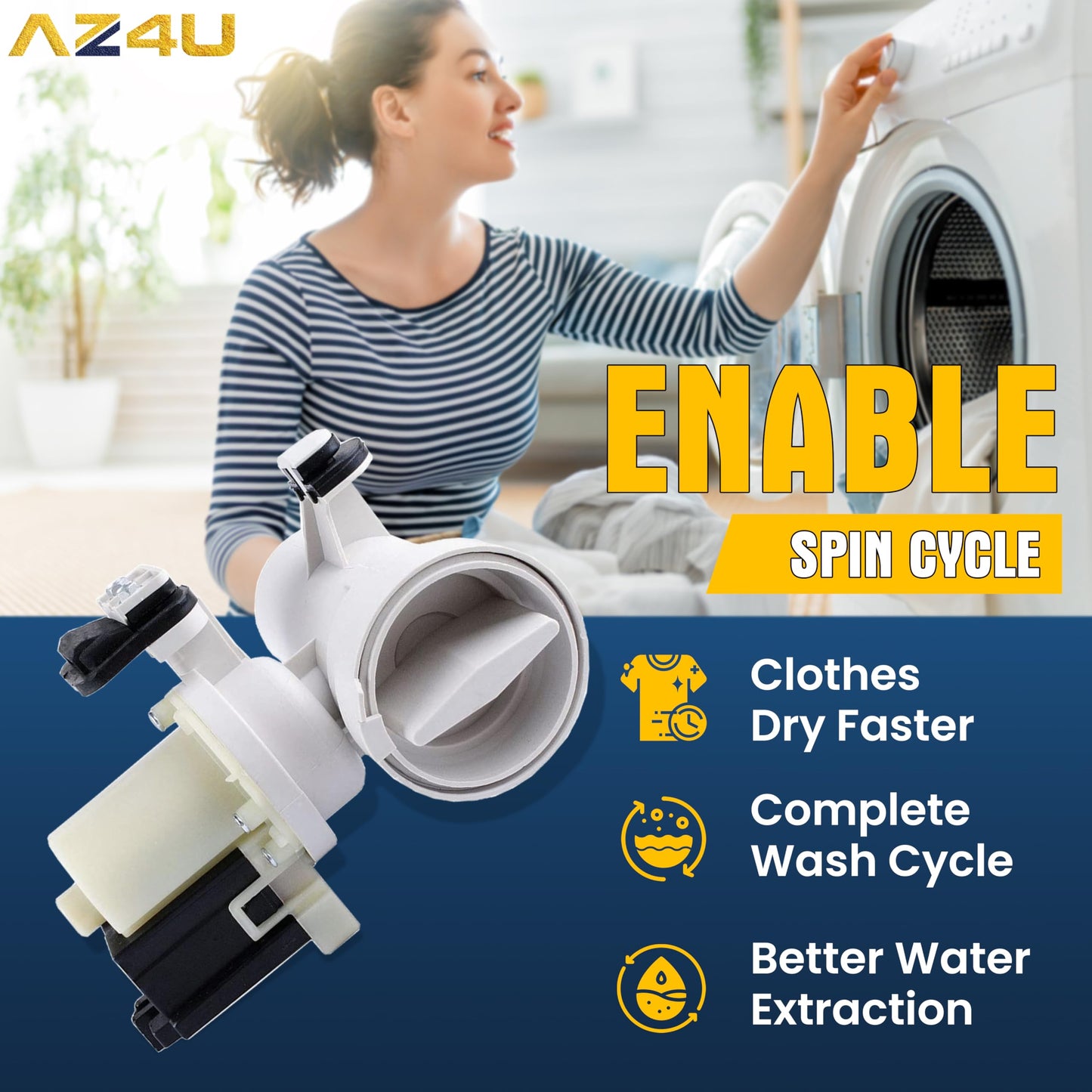 Washer Drain Pump Assembly Replaces For Maytag Epic MHWZ600TW01 MHWZ400TQ02 MHWE251YG00 MHWE300VF00 MHWE201YW00 MHWE200XW00 MHWZ400TQ01 MHWZ600TW00 MHWZ600TW02 MHWZ400TQ00 MHWZ400TQ03 MHWE300VW00