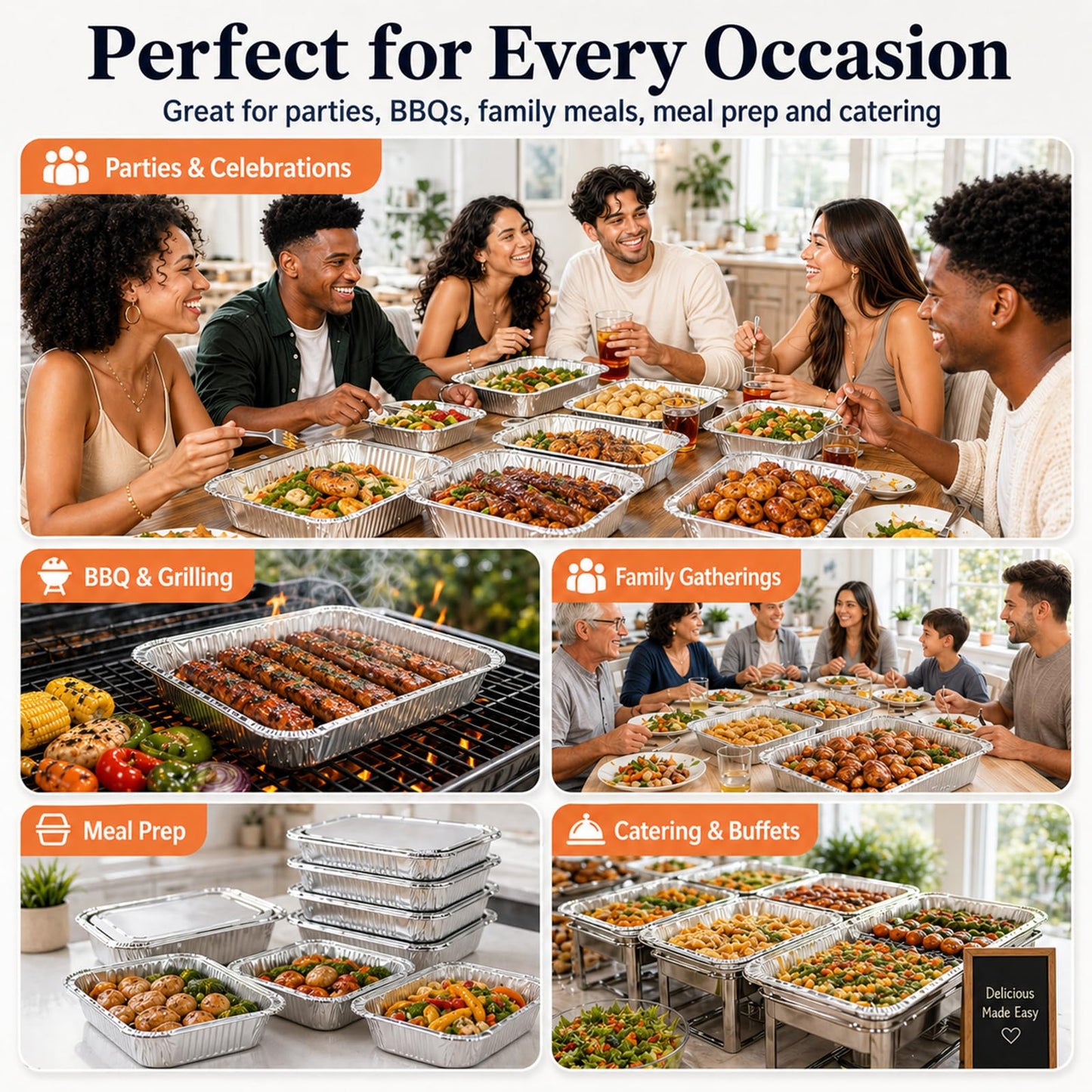WAWINY 9x13 Thickened Aluminum Foil Pans, 10Pack Extra Deep Disposable Aluminum Pans with Lids for Roasting, Baking, Cooking, Food Prep, Chafing, Steam Table, Oven, Cake, and Party Catering.