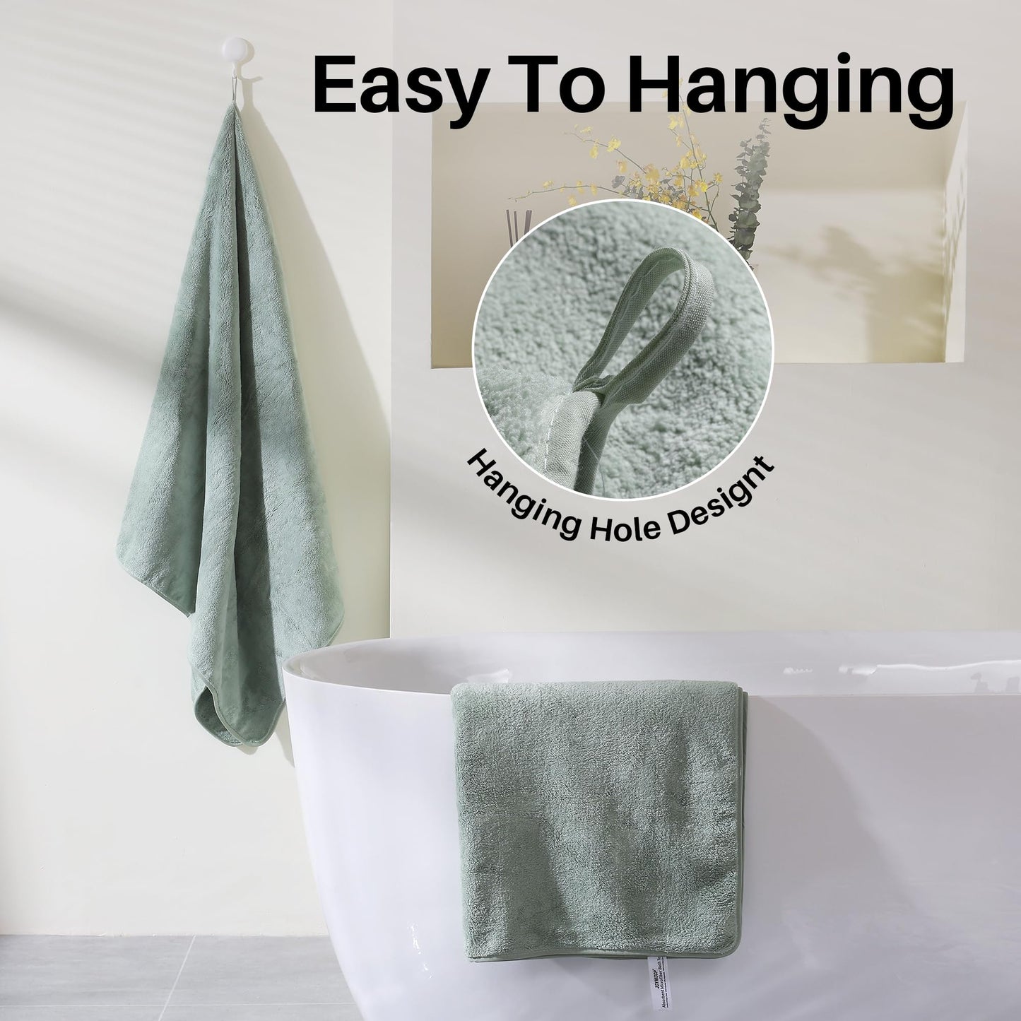 JOYMOOP Bath Towels 4 Packs Extra Large 60" x 30", Quicker to Dry Towels for Bathroom, Super Soft and Absorbent Mcirofiber, Larger & Lighter Weight Bathroom Towels, Mixed Color