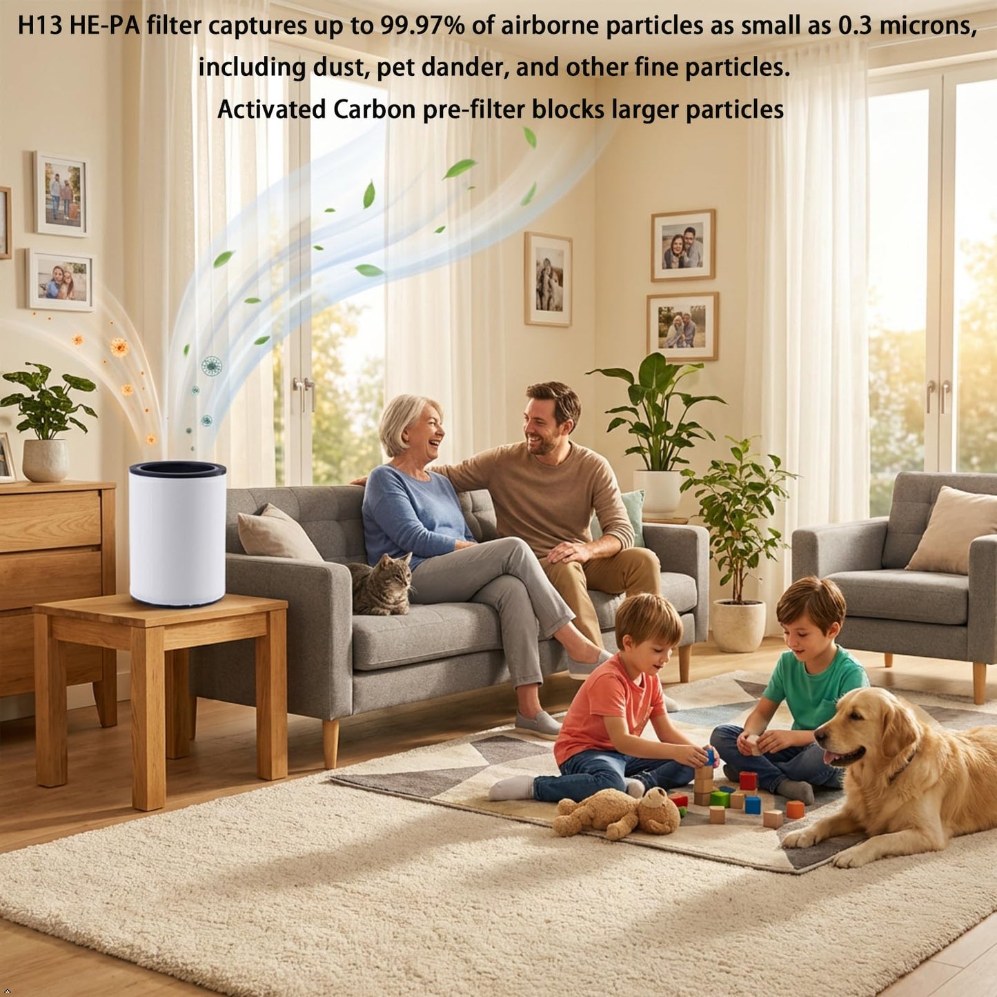 H7122 Filter Replacement parts for GoveeLife H7122 Air-Purifiers: H13 True H-EPA Filter.used for Office bedroom,living room,office