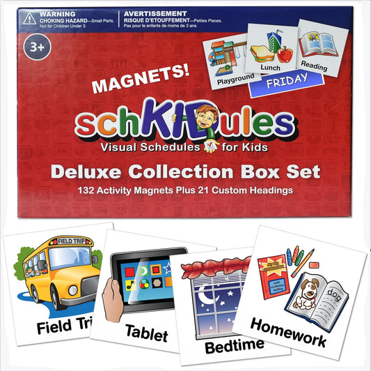 153 pc Daily Visual Schedule Magnets for Kids-Create Healthy Routines, Reminders, Kids Calendars, Chore Charts & Behavioral Supports for Kids who Thrive on visuals, Type A Toddlers, Autism & ADHD
