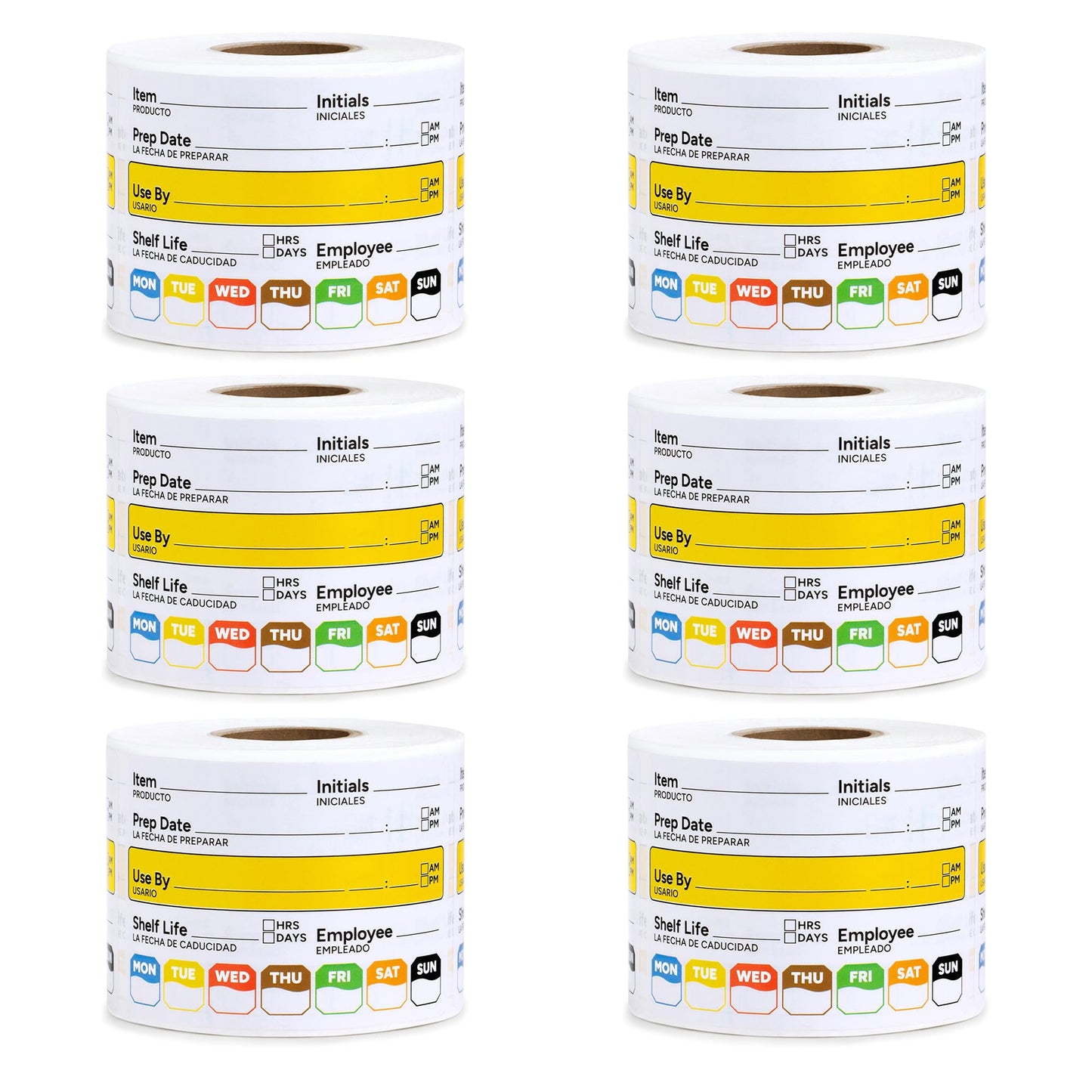 Restaurant Quality Shelf Life Food Rotation Labels Vinyl, 2” x 3” Self-Adhesive Removable Freezer Food Labels, Perfect for Reusable Containers, Easy to Remove, Food Safety Date Sticker (6 PCS)