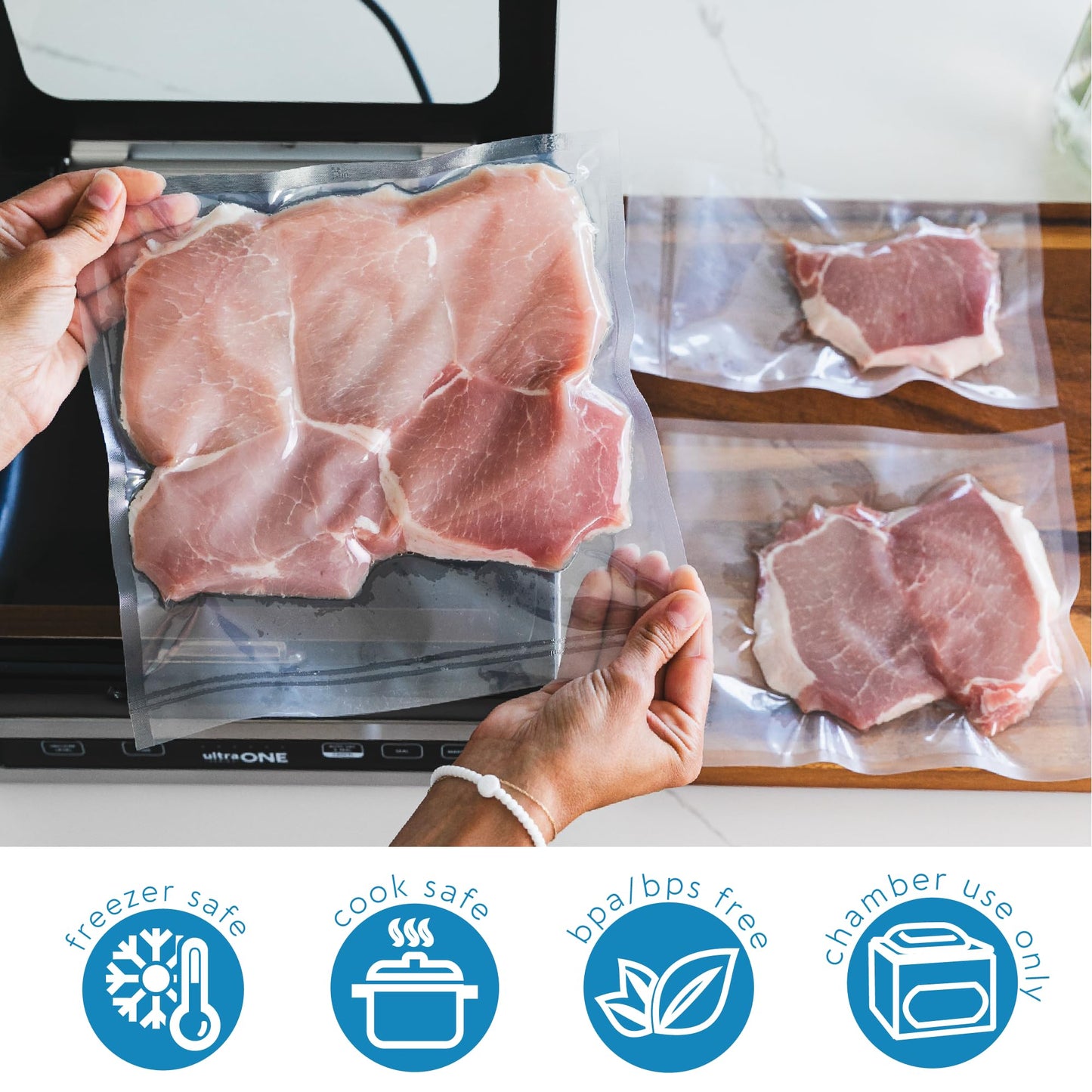 Avid Armor Chamber Vacuum Sealer Bags – 6x8", 8x10" & 10x10" – 300 Pack – Heavy Duty Commercial Grade, BPA-Free Pouches for Sous Vide, Food Preservation, Meat Storage, Freezing, and Long-Term Storage