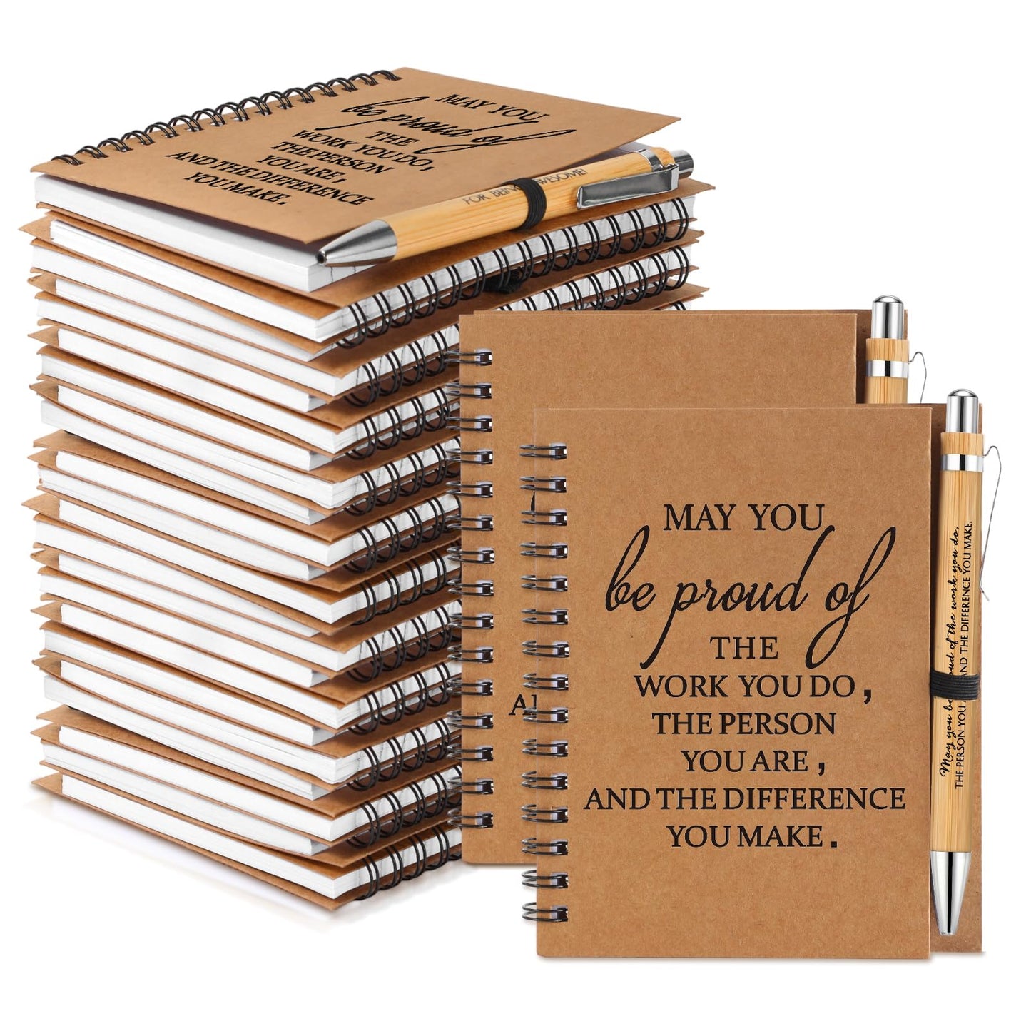Honoson 30 Sets 2026 CNA Gifts Bulk Employee Appreciation Notebooks with Ballpoint Pens Mini Spiral Inspiration Journals Thank You Gifts for Graduation CNA Week Group Coworker Staff