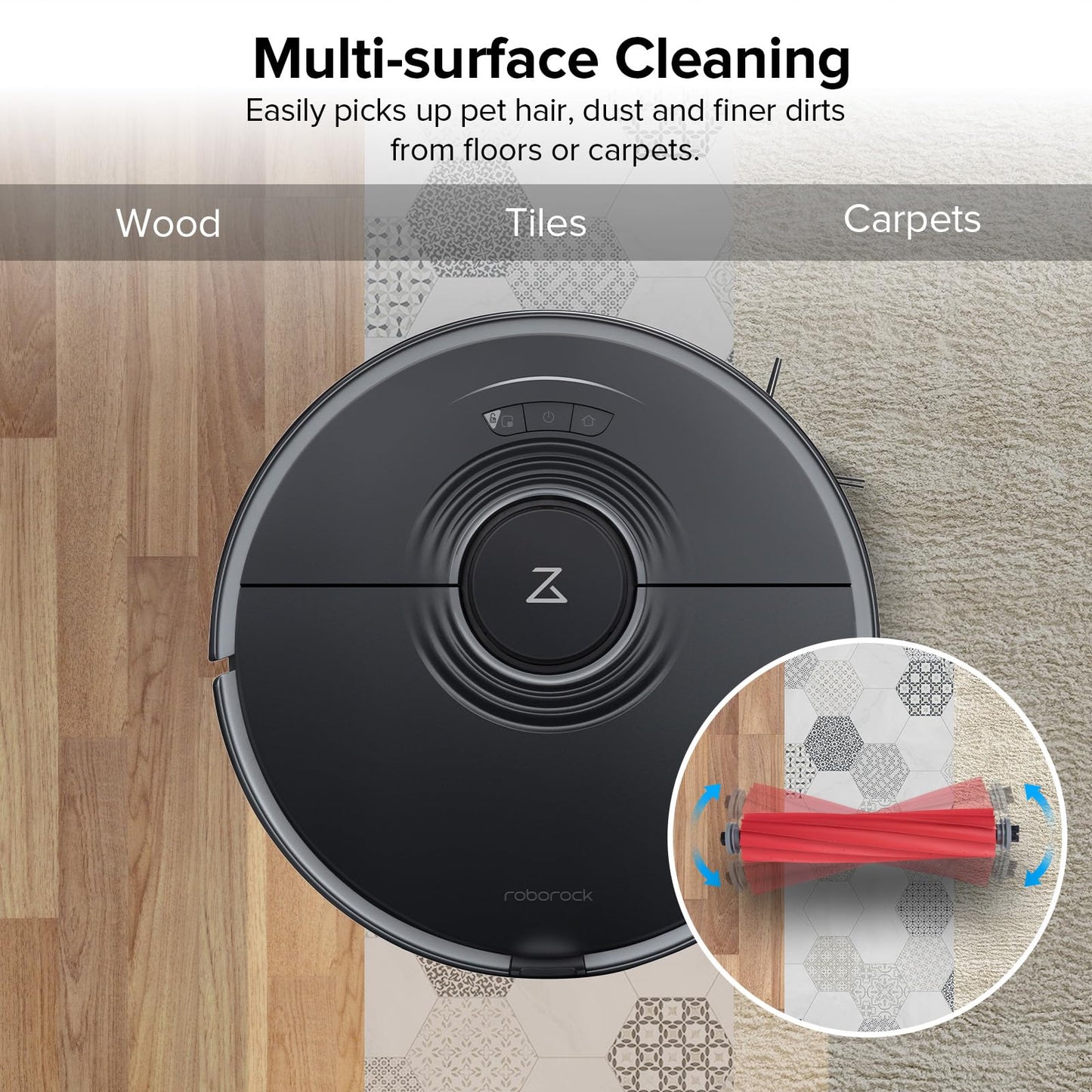 roborock Rubber Main Brush Replacement Qrevo S Pro、Q Revo Series, S7 Max Ultra, QV 35A, Q7 Series Robot Vacuum