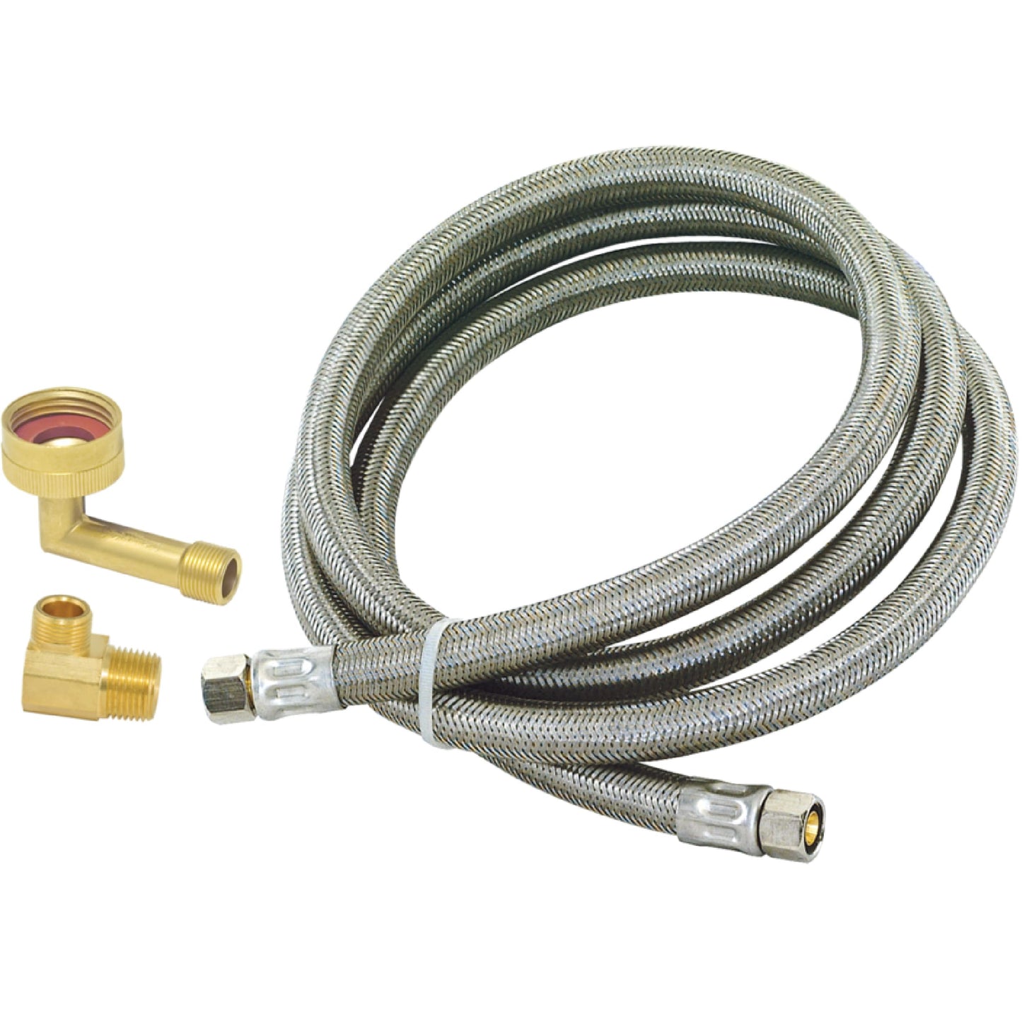 Eastman 10 Ft. Dishwasher Installation Kit, Braided Stainless Steel Supply Line with 3/8 Inch Compression Ends, 41060
