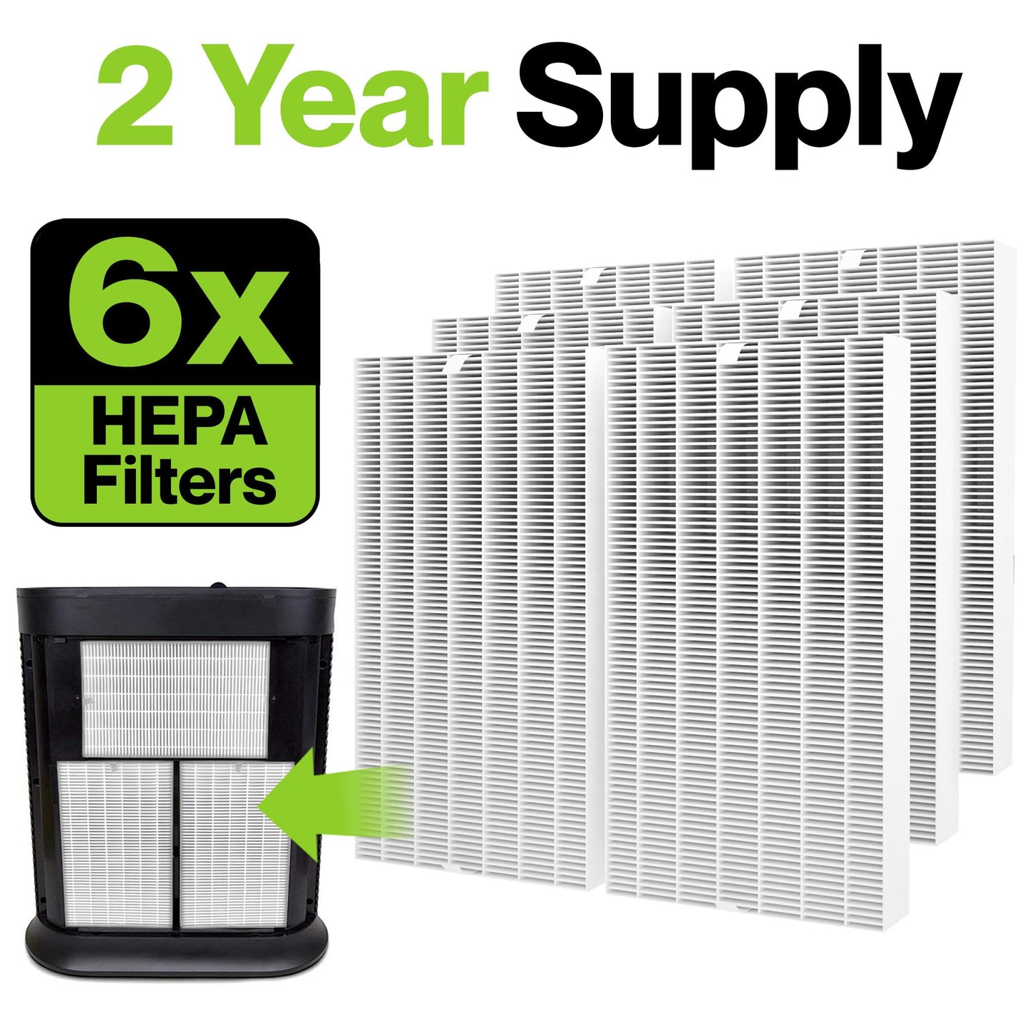 Durabasics 6 Pack of HEPA Filters Compatible with Honeywell Air Purifier Replacement Filters, Replacement for Honeywell Filter R, HEPA Filter R, HPA300, HPA 300 & HRF-R3