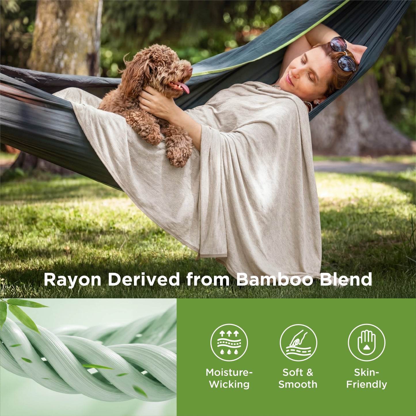 Bedsure Oat Beige Cooling Blanket Twin XL for Hot Sleepers -Summer Cold Blanket with Rayon Derived from Bamboo for Twin Size Bed, Ice Cool Cold Lightweight Arc-Chill Thin Summer Bedding, 60x90