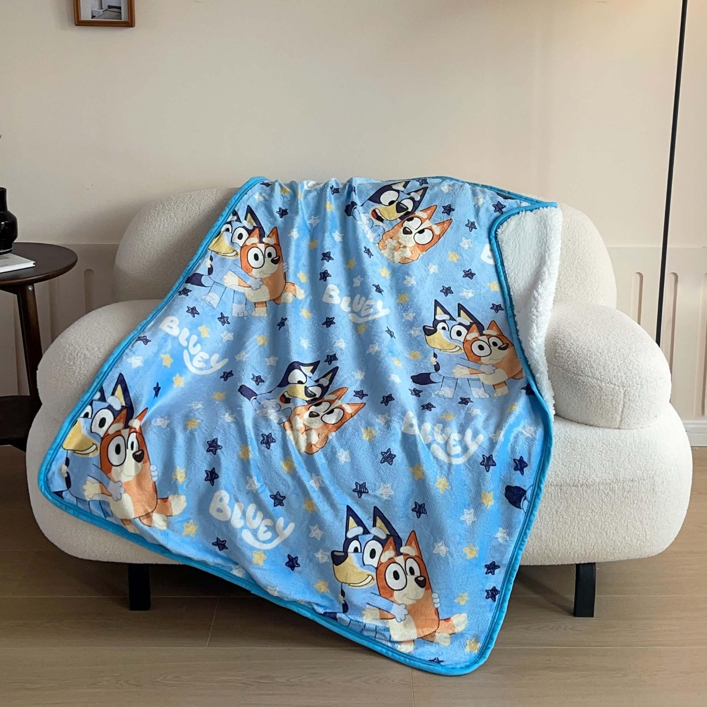 Northwest Bluey Silk Touch Sherpa Throw Blanket, 40" x 50", Happy Times