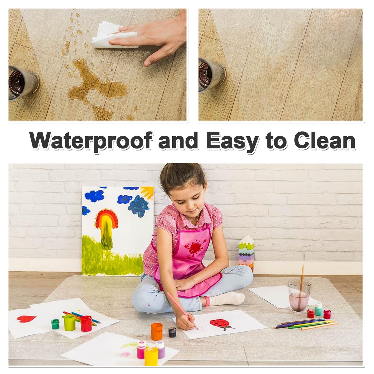 100pointONE Large Office Chair Mat for Hardwood Floor - 46" x 72" Clear Floor Protector Mat for Rolling Chair on Hardwood, Easy Glide Desk Chair Mat for Home & Office