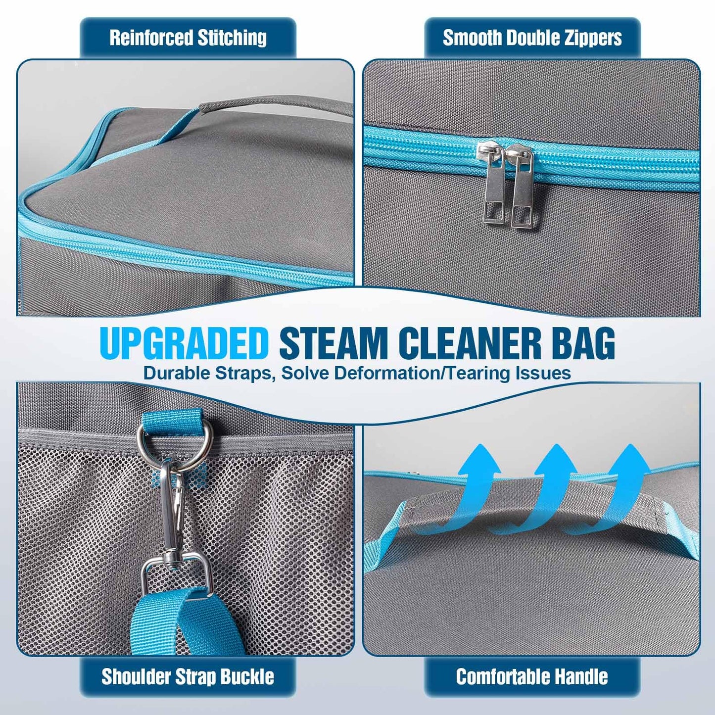 Heavy-Duty Durable Fabric Steam Cleaner Storage Bag, Waterproof & Adjustable Compartments Carrying Case, Steam Cleaner Organizer Bag with Large Space(Case Only)
