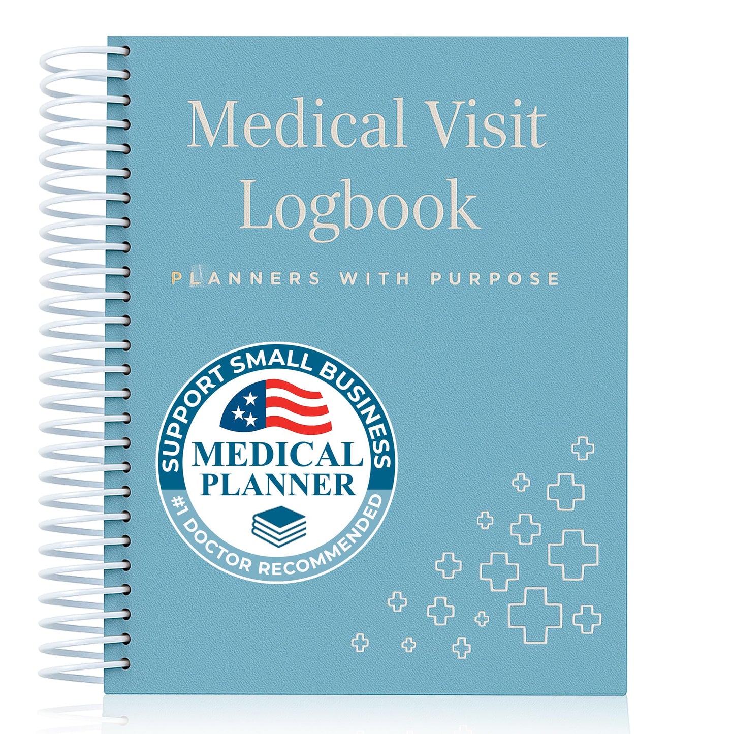 Planners With Purpose B5 Medical Visit Logbook - Large Spiral Bound Medical Planner & Health Journal for Chronic Illness, Doctor Appointments, Symptom Tracking, Medications & Medical History Organizer Notebook with Pockets