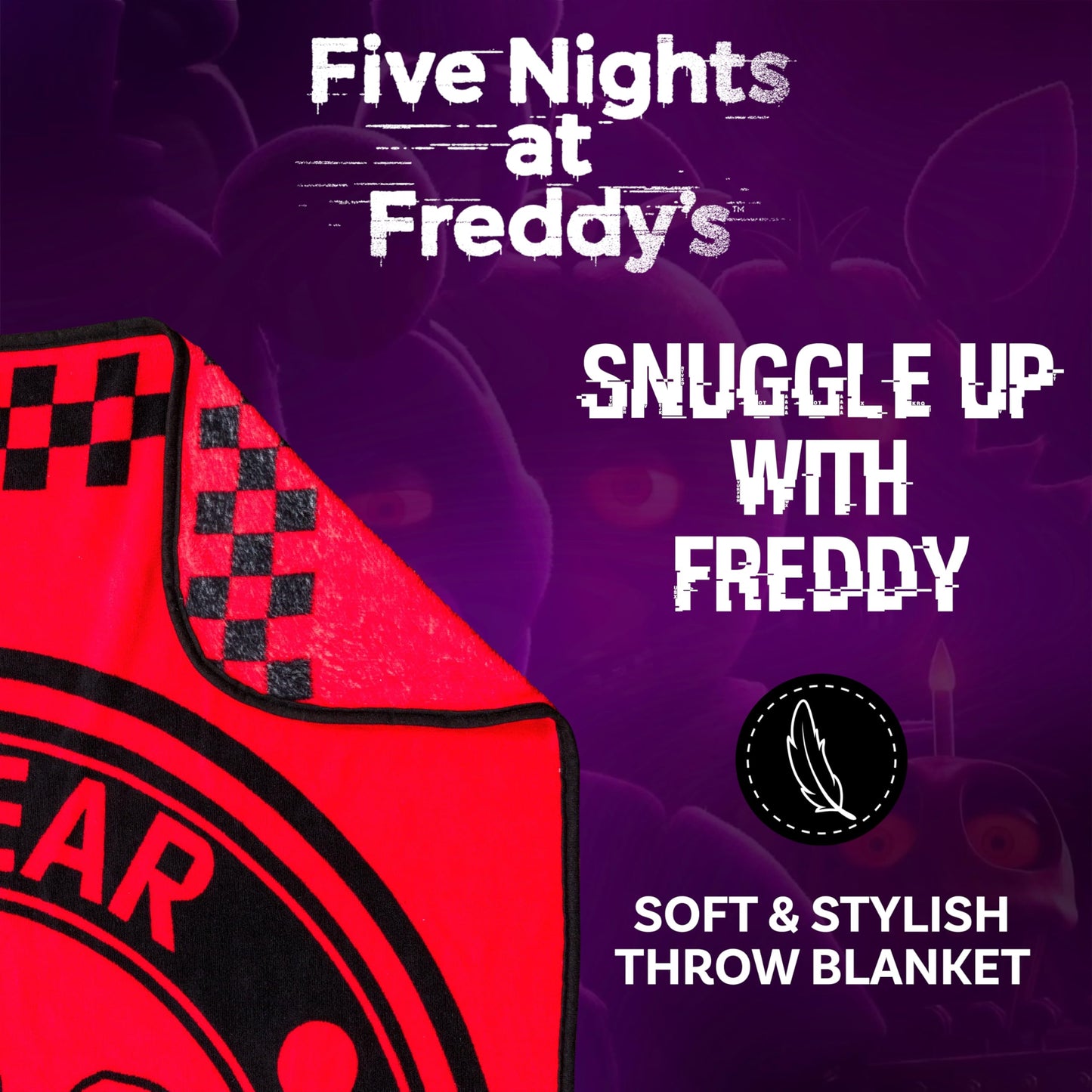 Silver Buffalo Five Nights at Freddy's Special Delivery Fazbear Entertainment 45" x 60" Fleece Throw, Soft and Cozy Blanket, 185 GSM