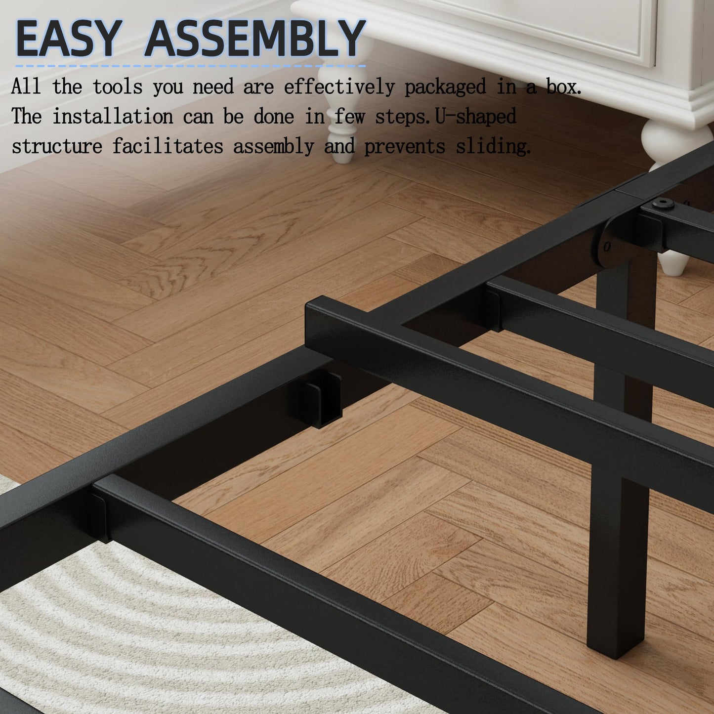 Steel Verve Twin Bed Frames with Headboard and Footboard, 14 Inch Metal Platform Twin Size Bed Frame with Steel Slat Support, No Box Spring Needed, Noise Free, Easy Assembly, Black