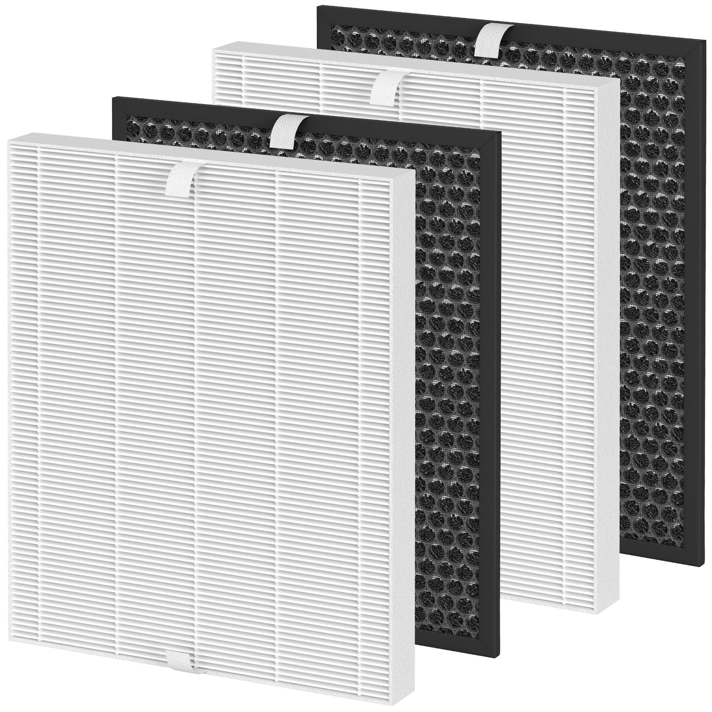 XBWW 2 Packs PRF-51 Replacement Filter Compatible with Brondell Revive PR50-B and PR50-W Air Cleaner Purifier and Humidifier 2-in-1 Main Filters and Activated Carbon Filter