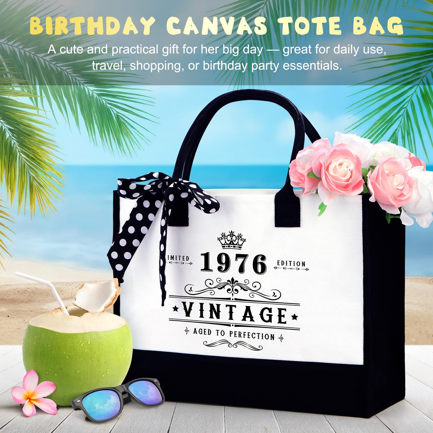 50th Birthday Gifts for Her 50 Year Old Gifts for Women Turning 50 and Fabulous Gift Ideas for Woman Cool 1976 Birthday Gift for Woman Happy 50th Bday Decorations Basket for Mom Daughter with Tumbler