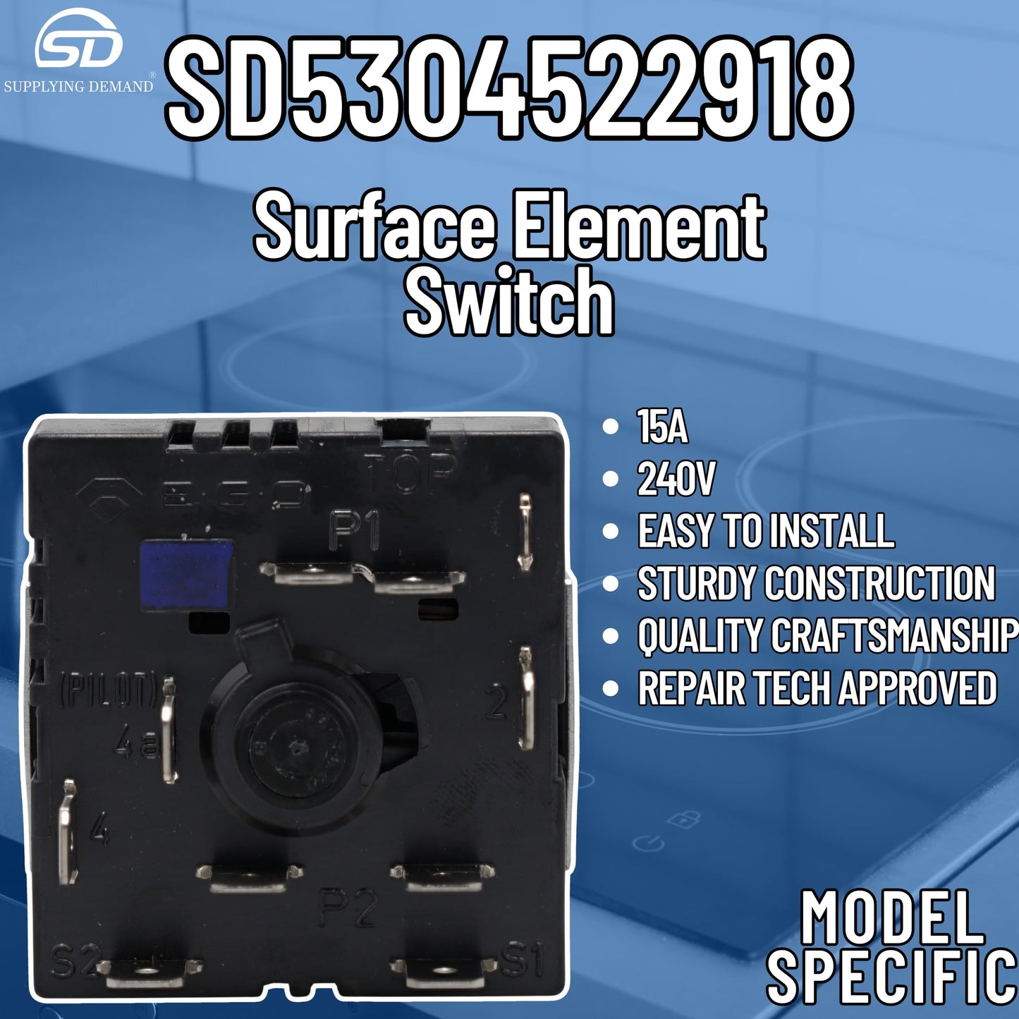 Supplying Demand 5304522918 Range Surface Element Infinite Control Switch - Replaces AP6983743, PS12746358