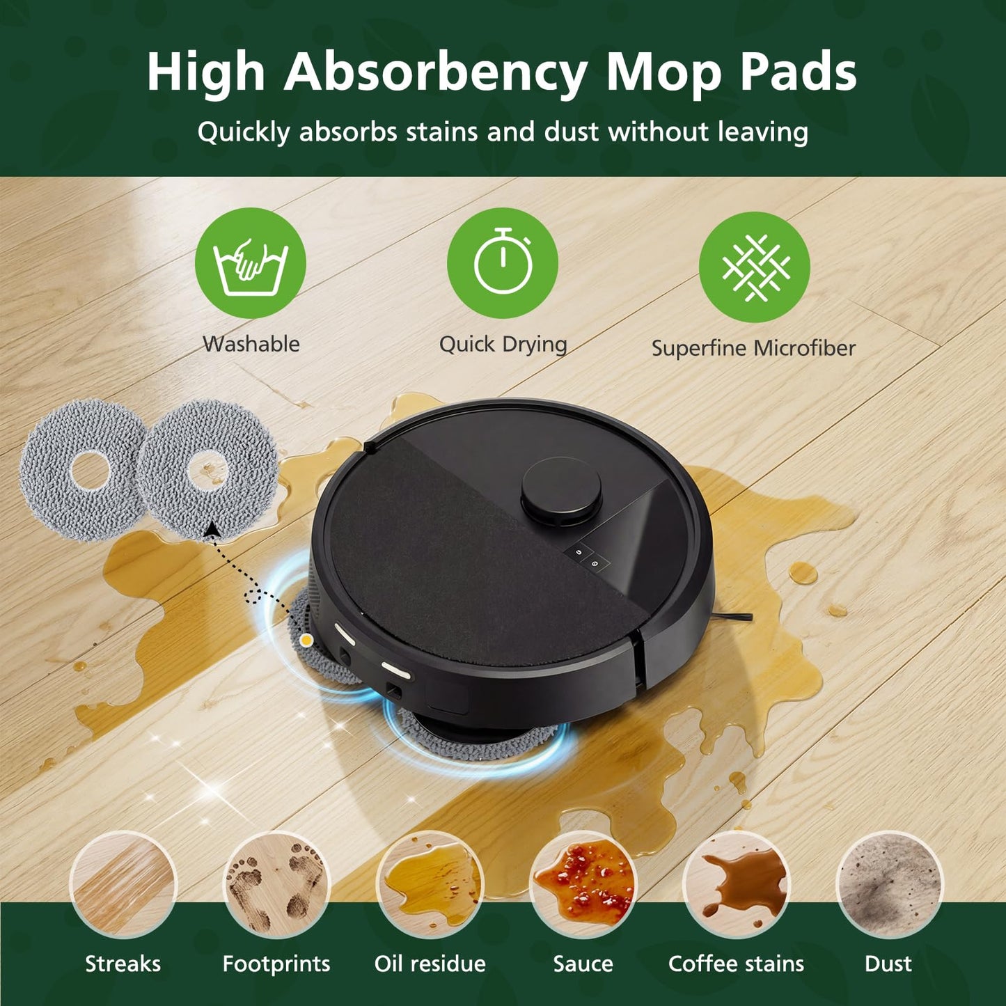 25 Pcs Replacement Parts Kit for iRobot Roomba Plus 405/505 / 507 Combo Robot Vacuum, Accessories Include 2 Main Brush, 6 Vacuum Bags, 4 Hepa Filters, 6 Mop Pads, 6 Side Brushes, 1 Cleaning Brush