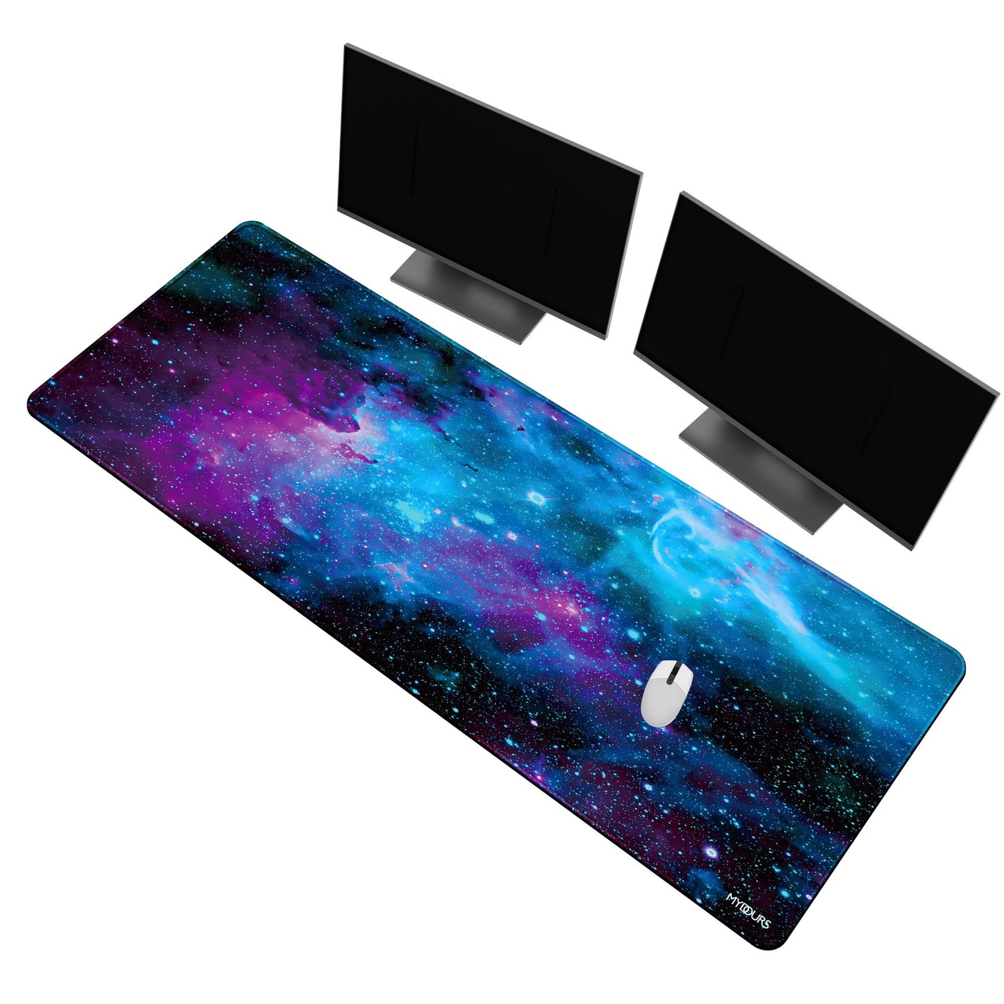 Mydours 63 x 24 inches Gaming Mouse Pad, Extra Large XXL Full Desk Pad, Smooth Fabric & Non-Slip Rubber Mouse Mat, Extended Desk Mat for Gaming, Office and Working (Universe)