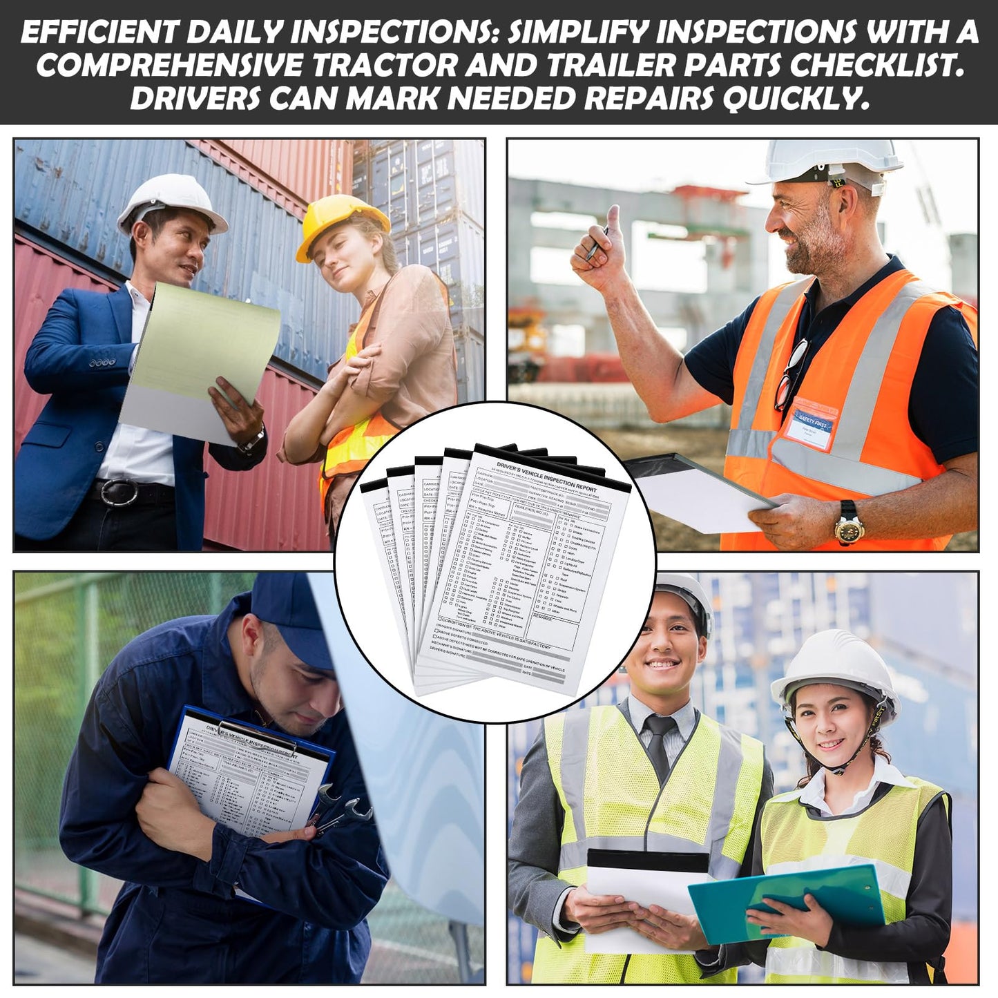 Motiskyy 20 Pack Detailed Driver's Vehicle Inspection Report Book 5.5 x 8.5 Daily Pre Trip Inspection Report 2-ply Carbonless for Drivers and Truckers, 31 Sets of Forms per DVIR Book