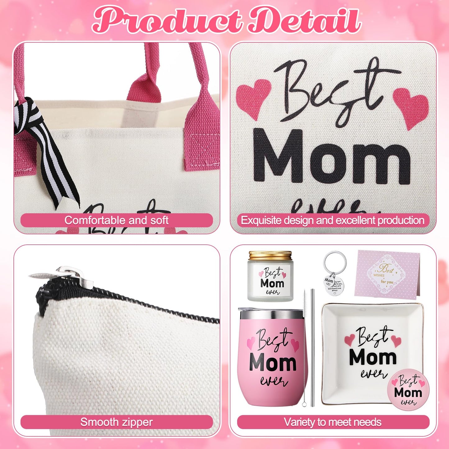 Locmeo 10 Pcs Mothers Day Gifts for Mom Unique Mothers Day Gift Basket Best Mom Ever Gift Box Set from Daughter Son Husband for Women Wife Grandma Birthday