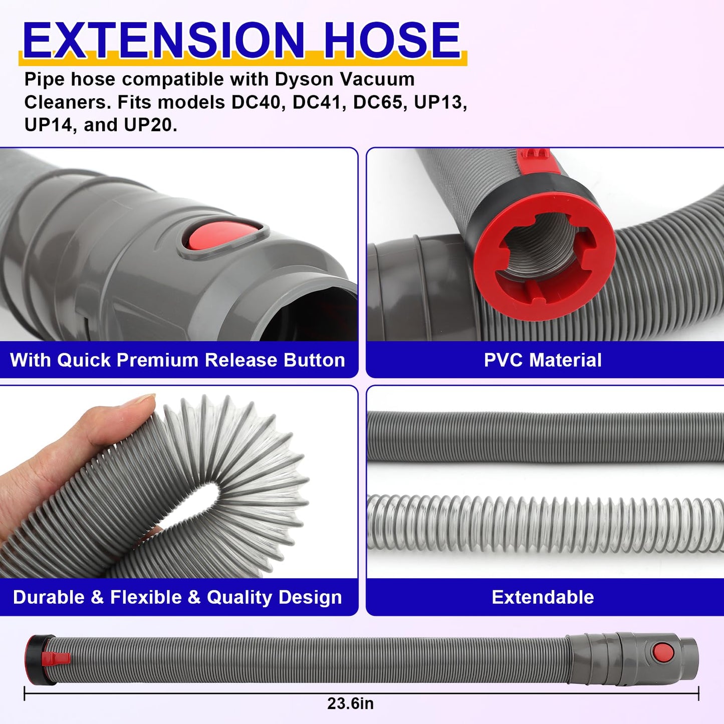 5PCS DC41 Hose Filter Replacement for Dyson DC41 DC65 DC66 UP13 UP20 UP30 Ball/Ball Animal/Ball Animal 2 & 3, Compare to Part 920769-01&920640-01