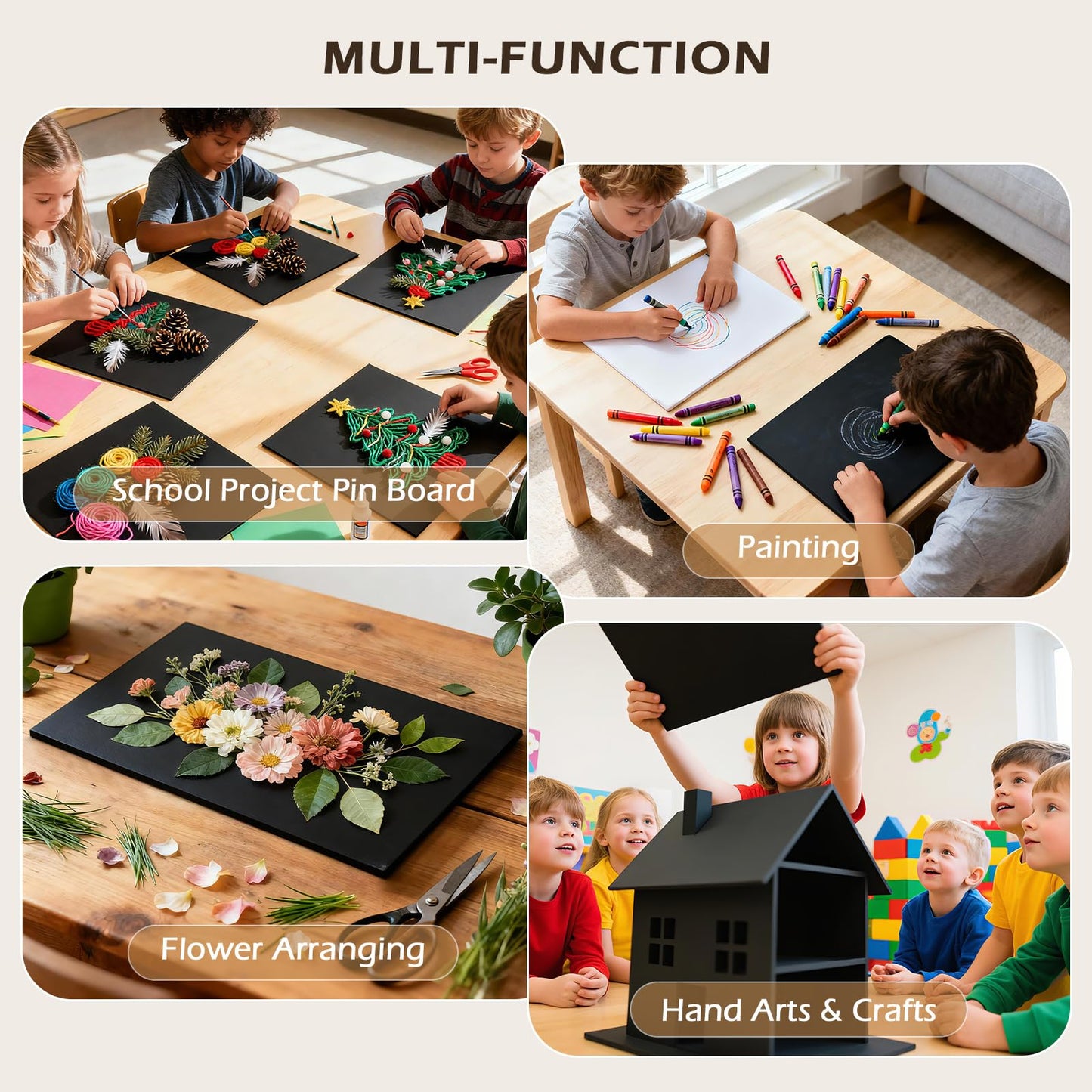 Golden State Art, Pack of 10, 3/16" Thick, 16x20 Black Foam Boards (16x20, Black)