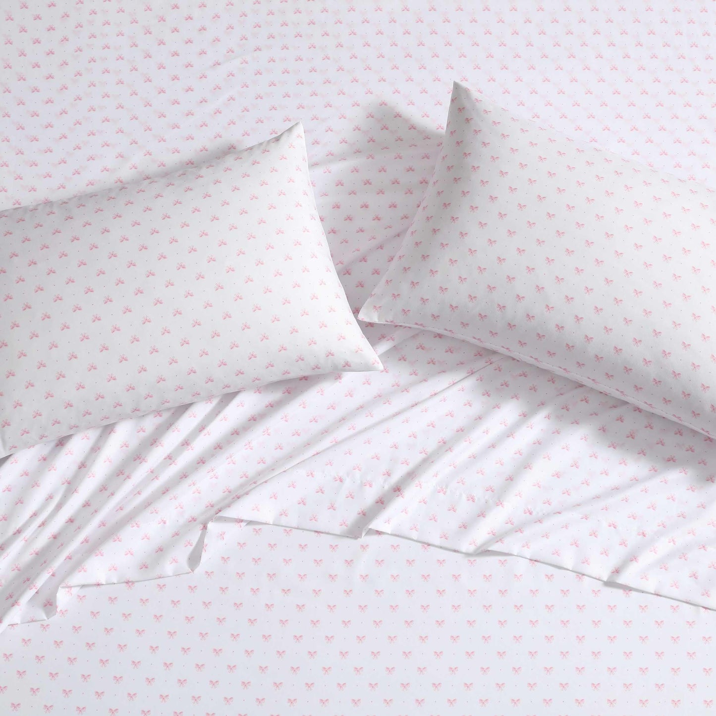 Laura Ashley Kids - Twin Sheet Set, Ultra-Soft Microfiber Bedding with Fully Elastic Fitted Sheet, Kids Bed Set with Pillowcase, Easy Care Bedding (Lovely Bows)