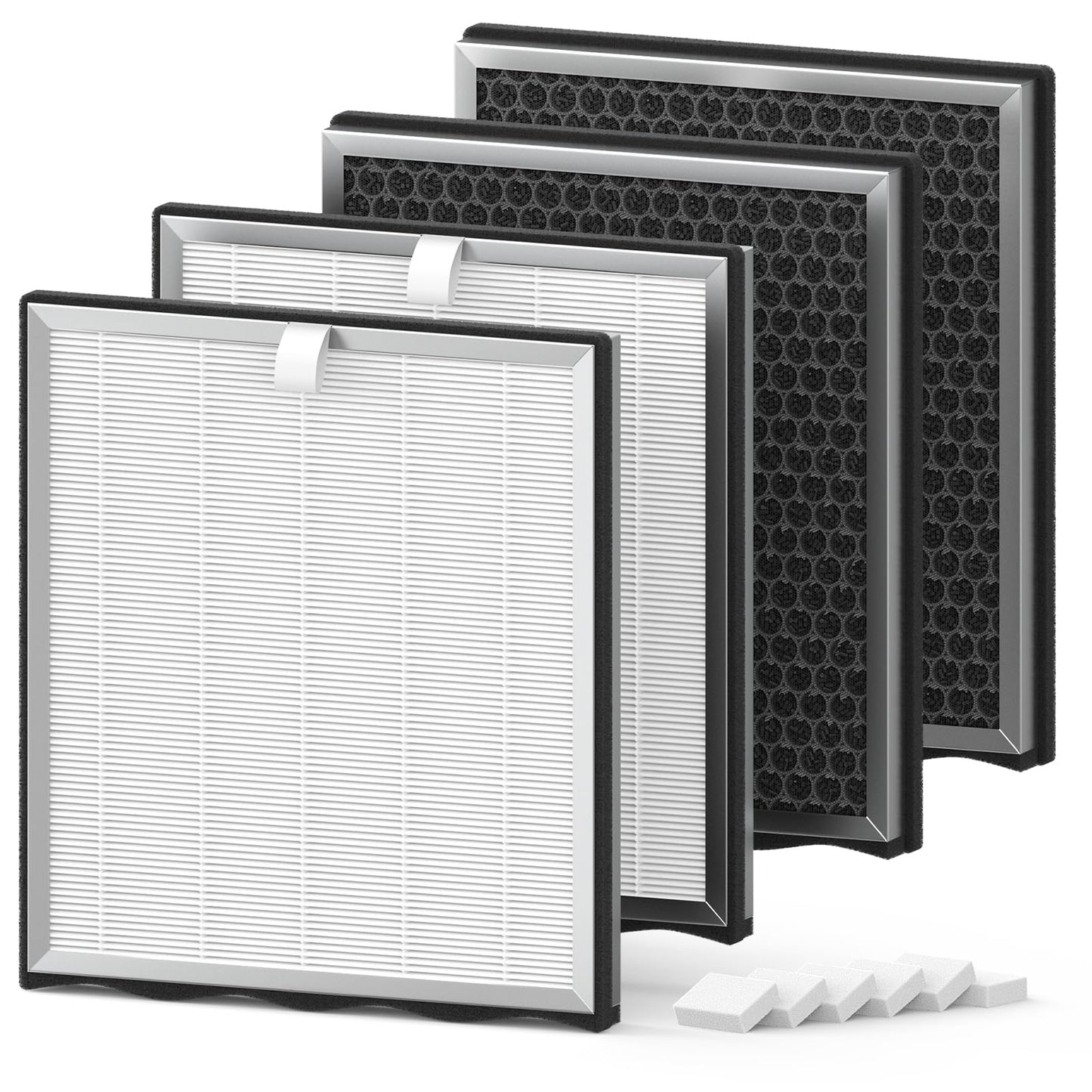CFKREYA 4 Pack APH4000 Air Purifier Replacement Filter Compatible with KNKA APH4000, H13 HEPA and Activated Carbon Filter, Part # APH4000LX