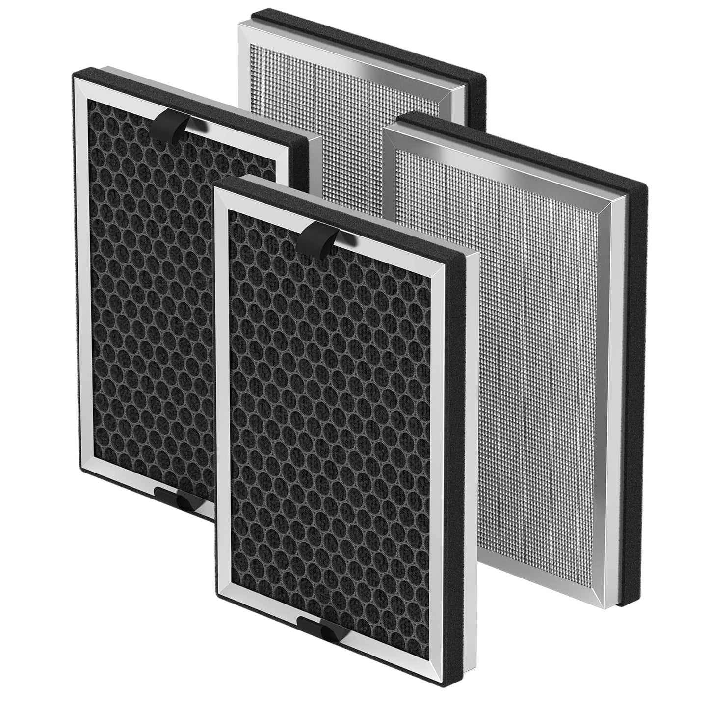 JF260 Replacement Filter Compatible with JF260 Air Purifier, 3-in-1 True HEPA H13 with Activated Carbon Filter, Part Number JF260-RF, 4 Pack