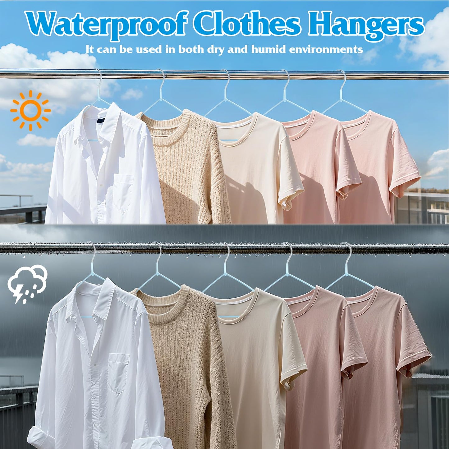 150 Pack Clothes Hangers,Non Slip Blue Plastic Coated Metal Coat Hanger for Closet,Sturdy Thin Hangers Bulk Space Saving Hangers for Pants,Skirt,Shirt,Dress,Tie