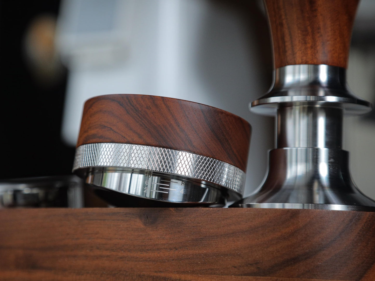 KNODOS 54mm Espresso Distribution Tool Rosewood Adjustable Stainless Steel Coffee Distributor Leveler Compatible with Breville Espresso Machine Accessories